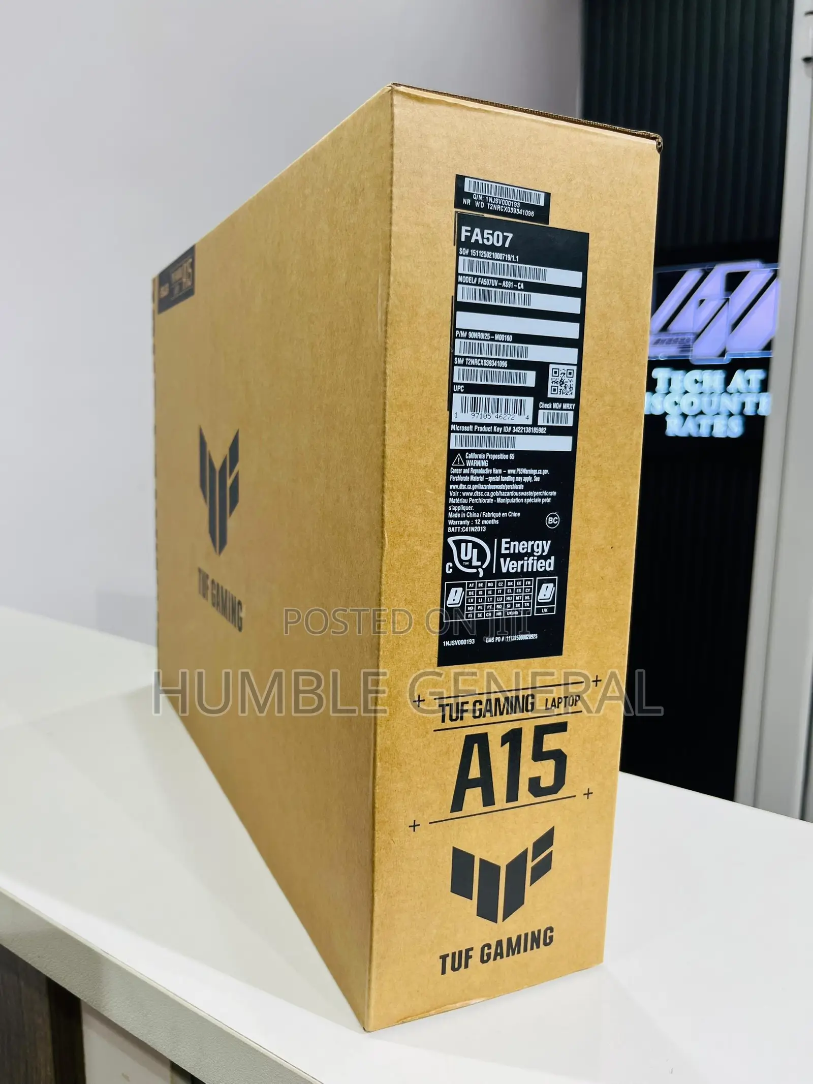 New Laptop Asus TUF Gaming A15 16GB AMD Ryzen 9 SSD 512GB