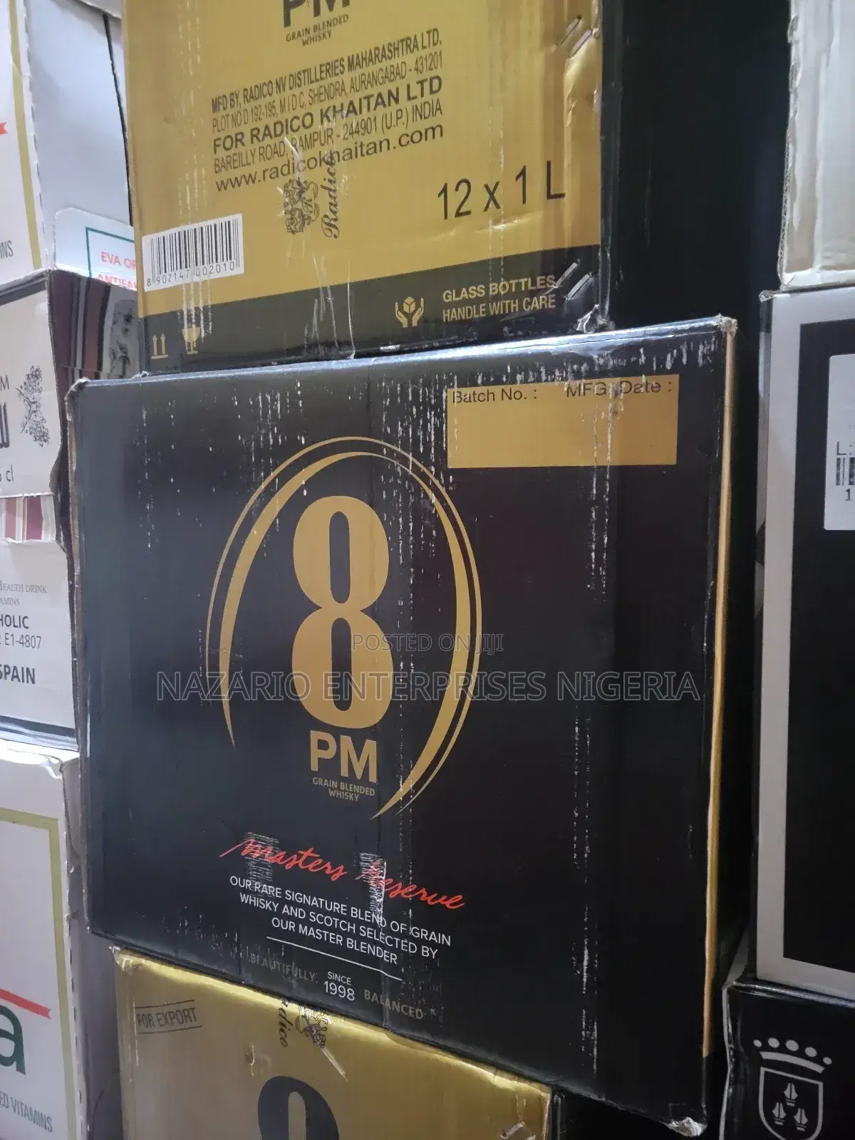 8pm Whisky 1ltr. Tin With Glass Cup – By 12 Bottles