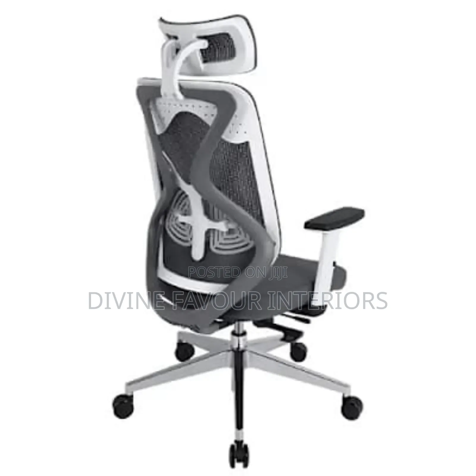 Executive Mesh Foam Swivel Office Chair - White Black