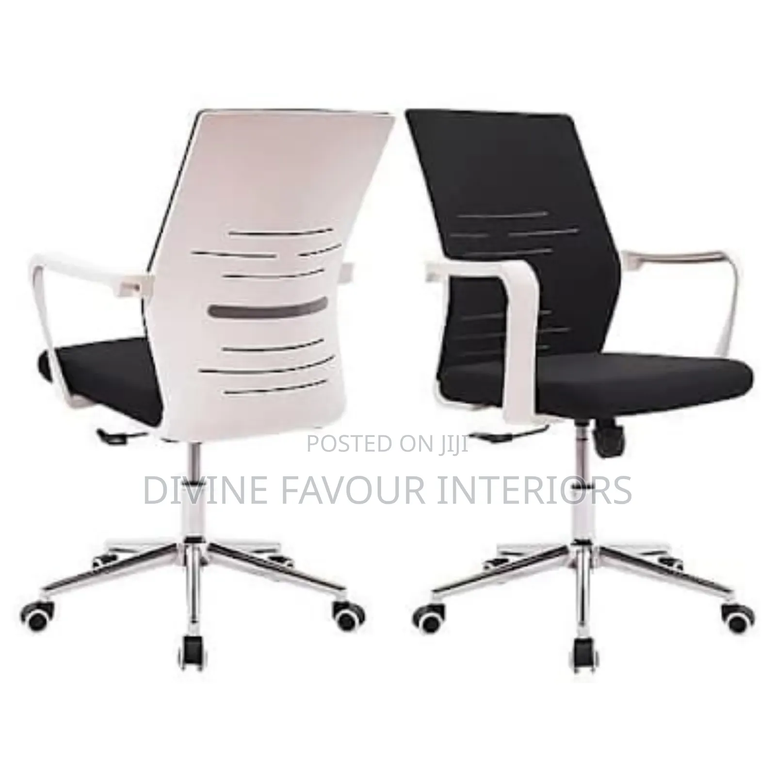 Low Back Swivel Mesh Office Chair -White Back