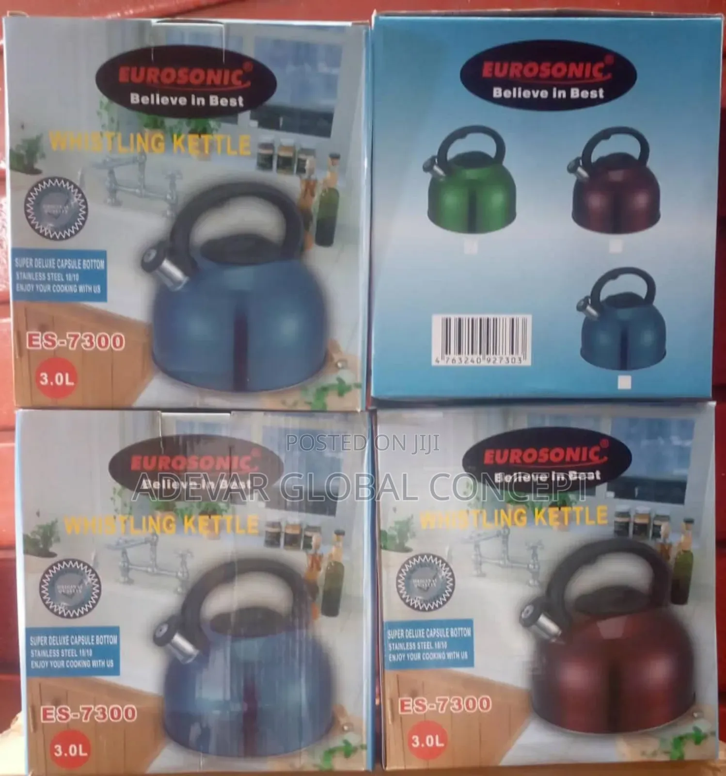 3l Eurosonic Whistling Stainless Steel Kettle