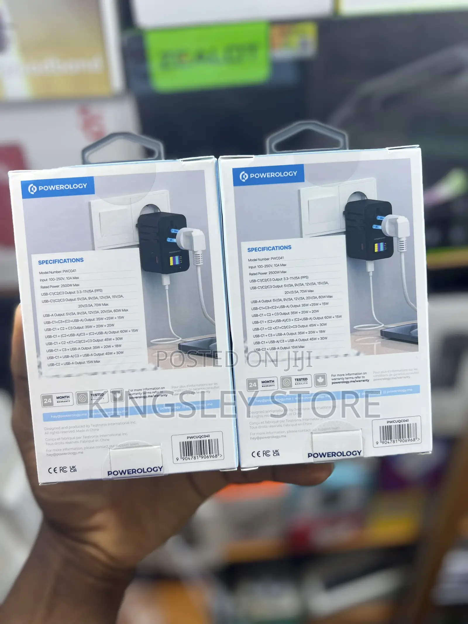 Powerology Gan 75w Universal Charger Power Display, 4 Fast