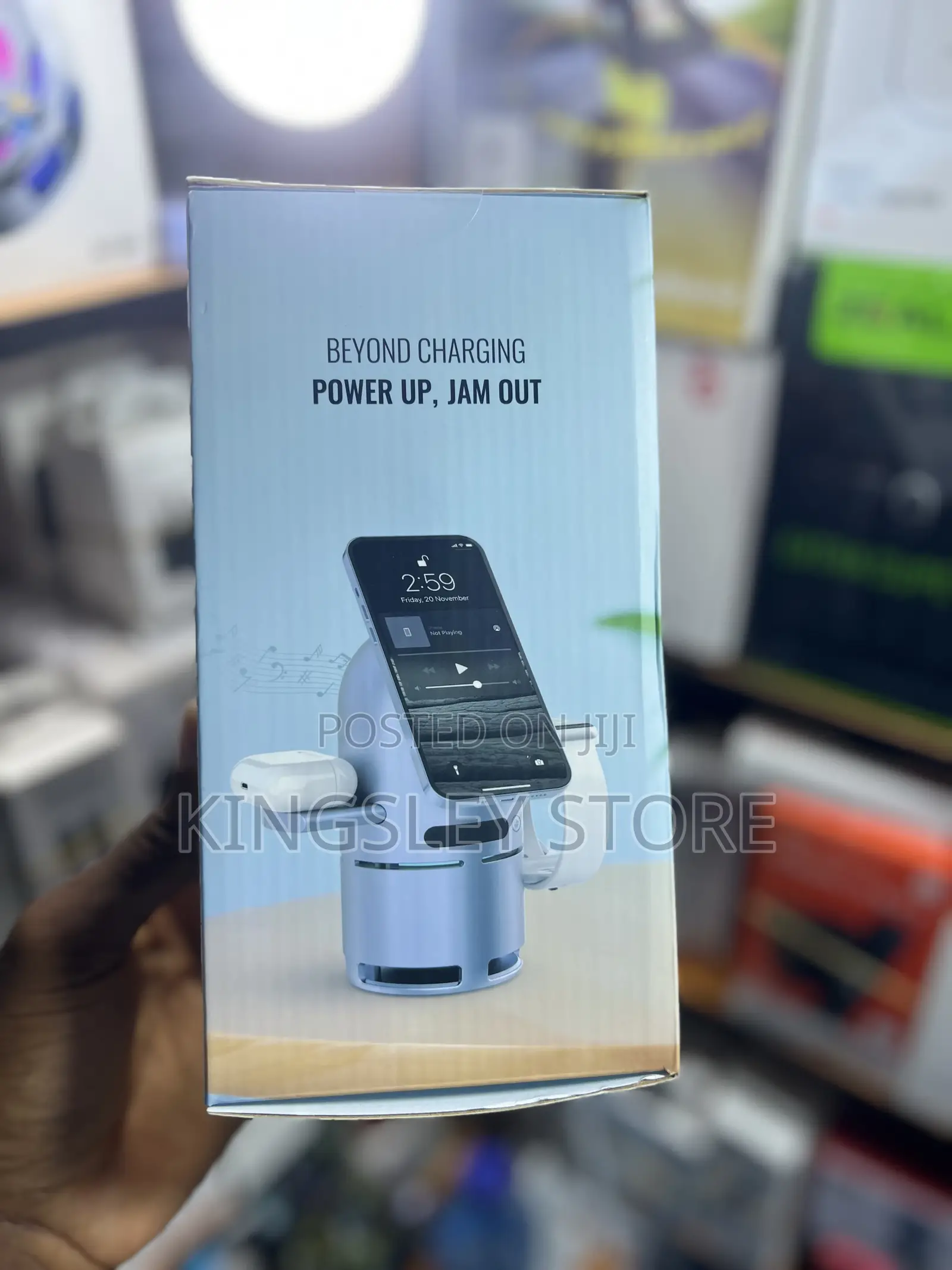 Powerology Qi2 Speaker Charge Station - Gray