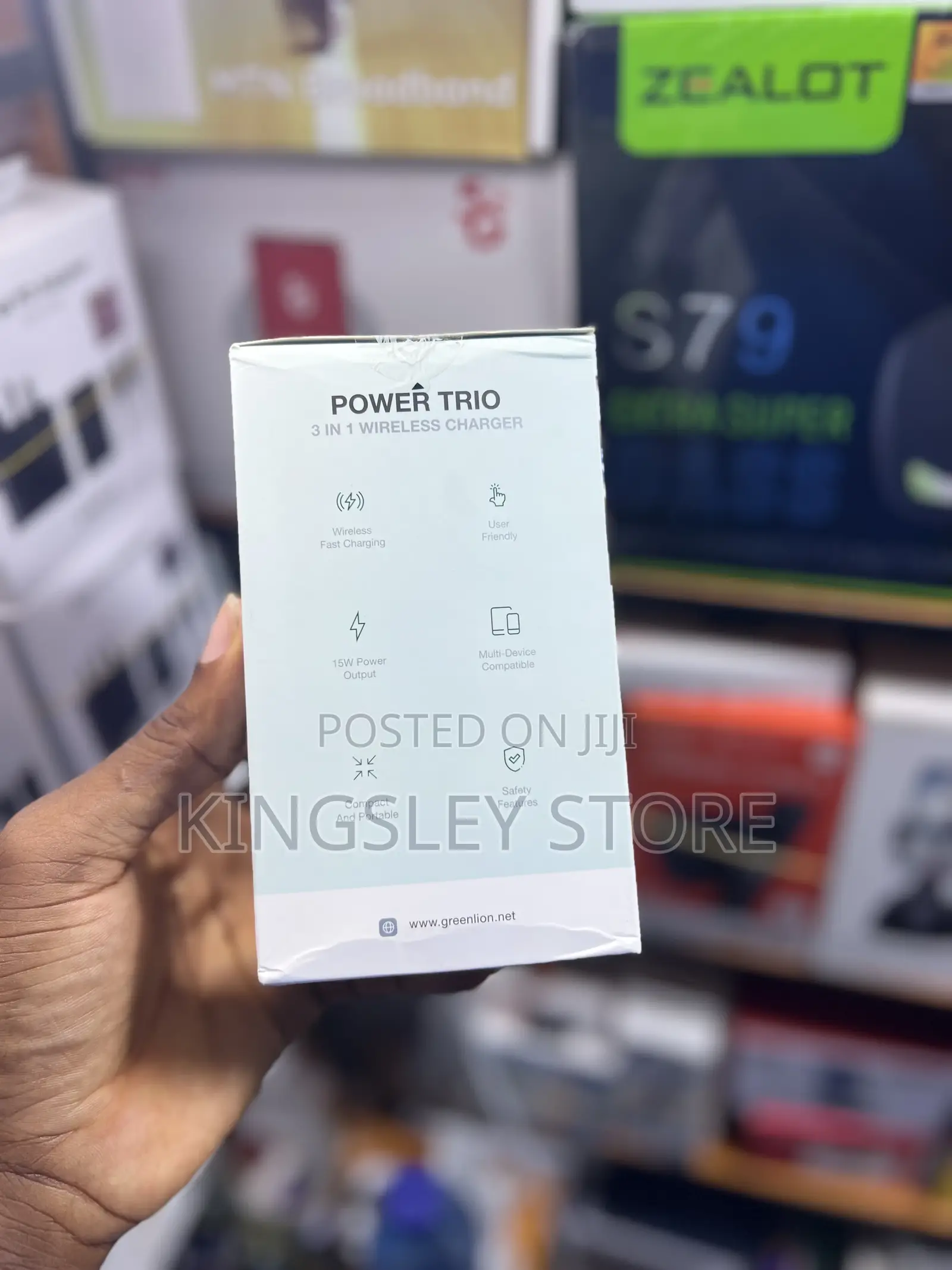 Green Lion 3 in 1 Magnetic Wireless Charger - Gray