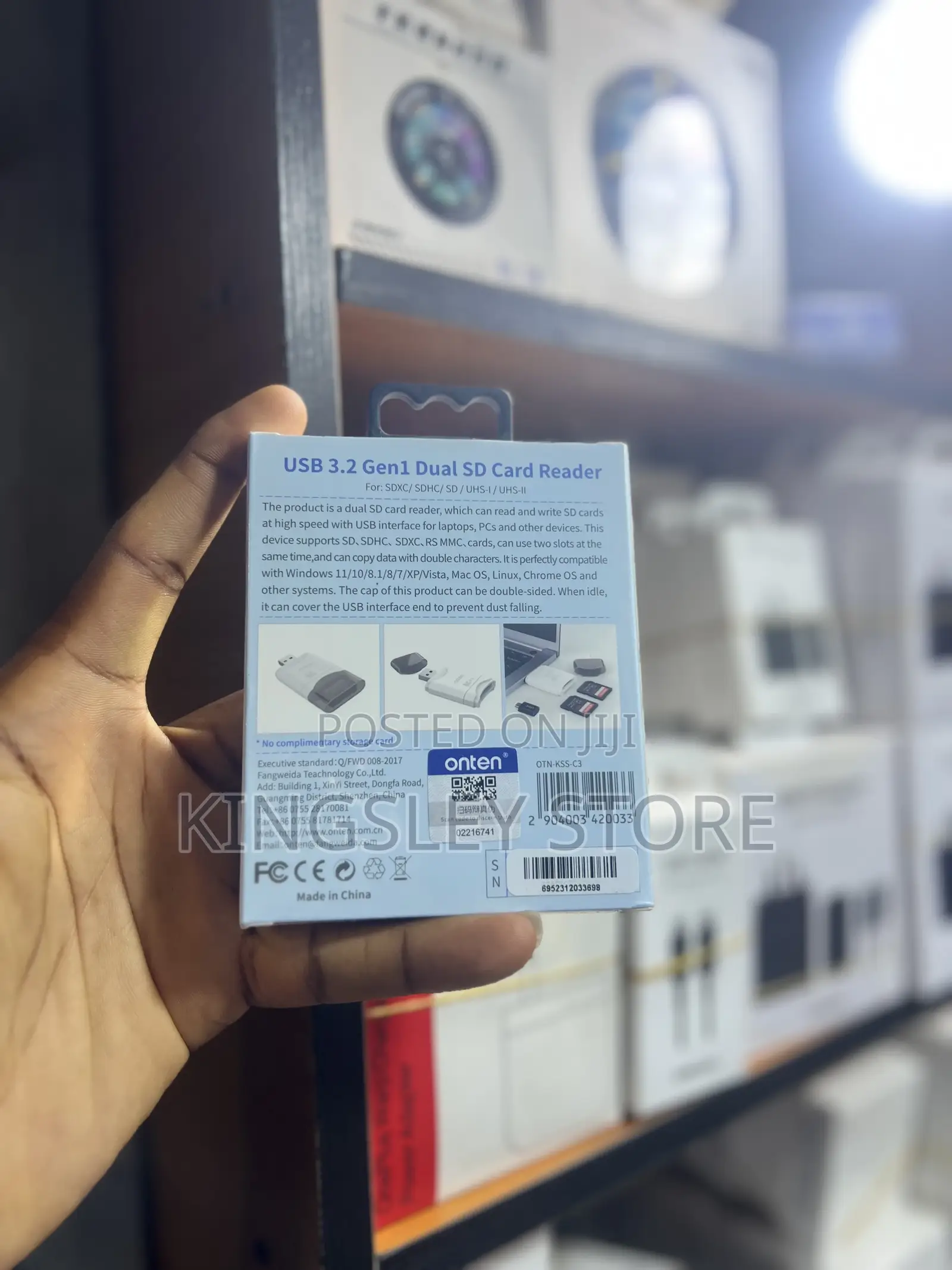 Onten KSS-C3 2-in-1 Usb3.1 Gen1 Dual Sd Card Reader