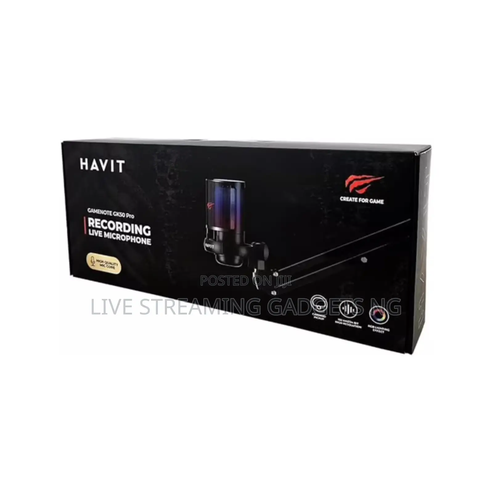 Havit Gamenote Gk50 RGB Pro Live Recording Microphone