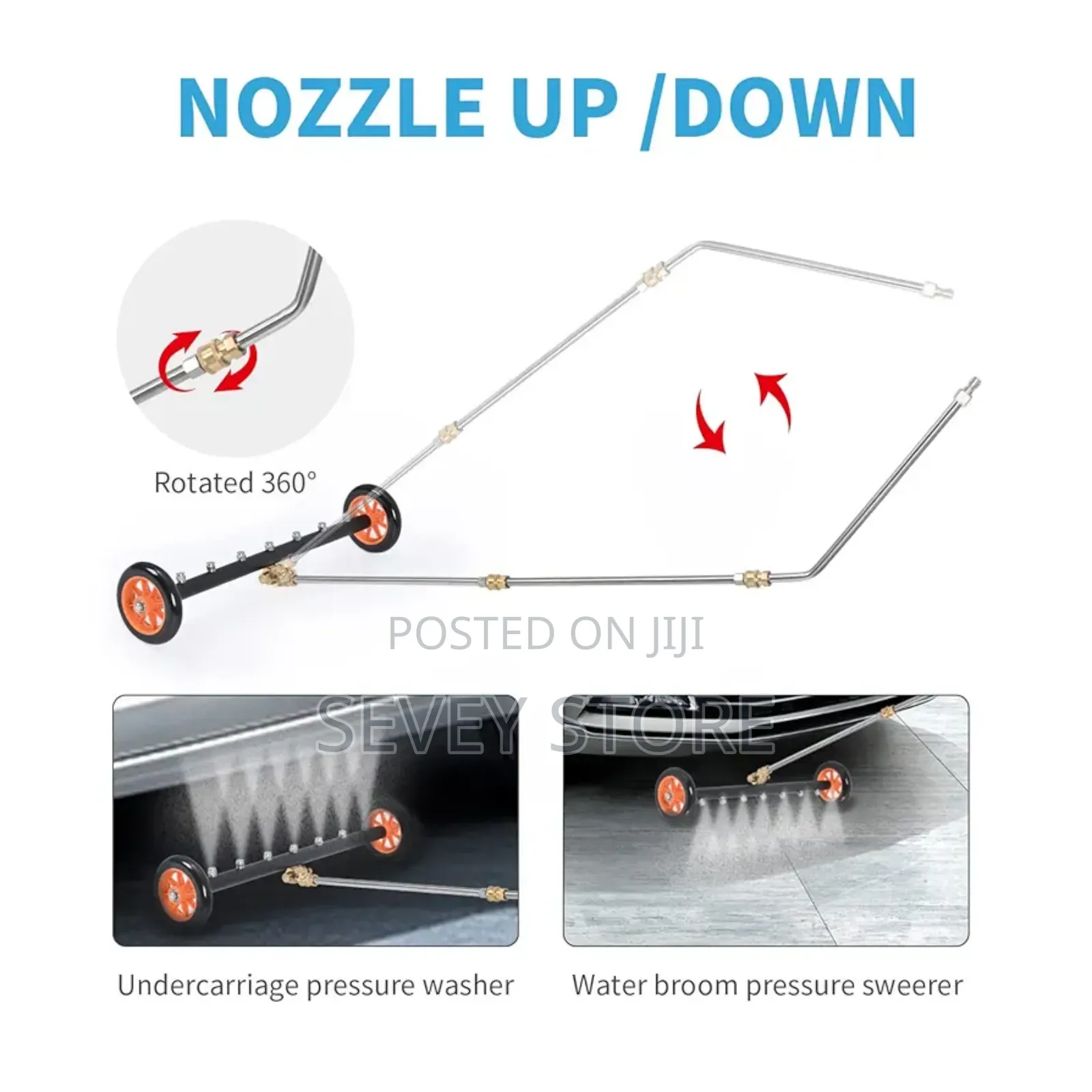 Undercarriage Pressure Washer Attachment, 2 in 1 Pressure