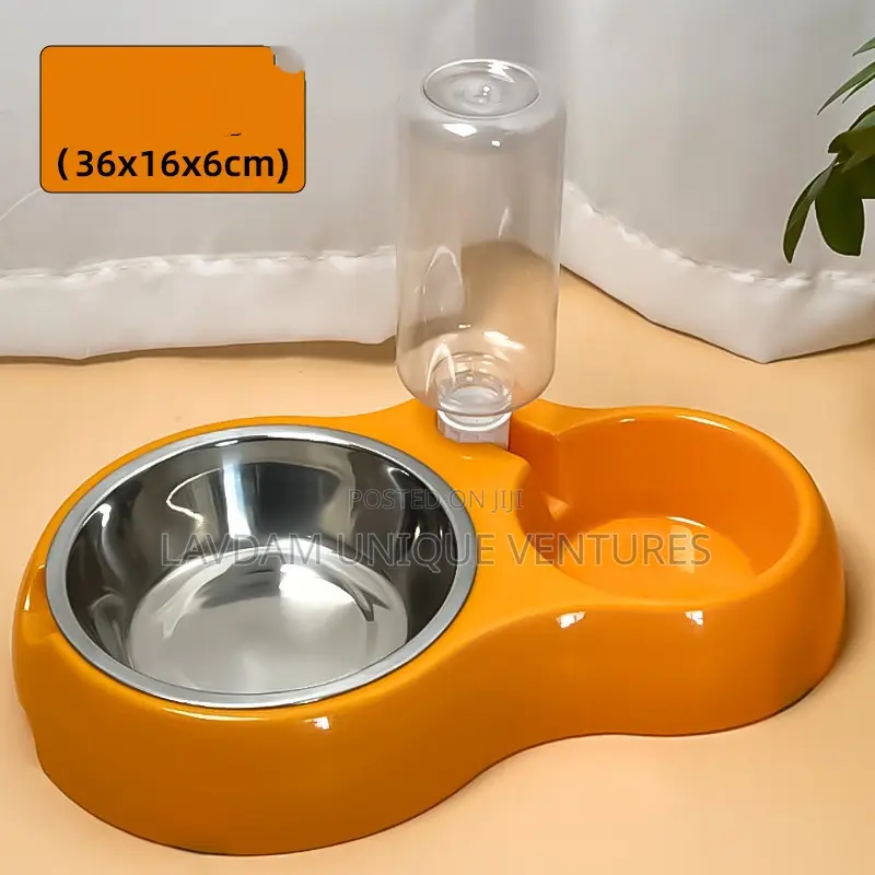 Non-Spill Dog Cat Feeding Bowl Water Dispenser 2-in-1