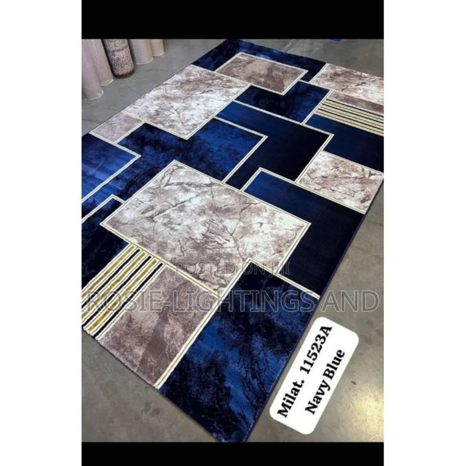 New Turkey Silk Palour Centre Rug - Blue