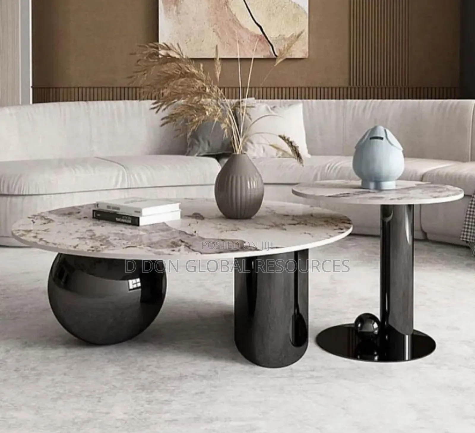 Marble Top Centre Table With Side Stool