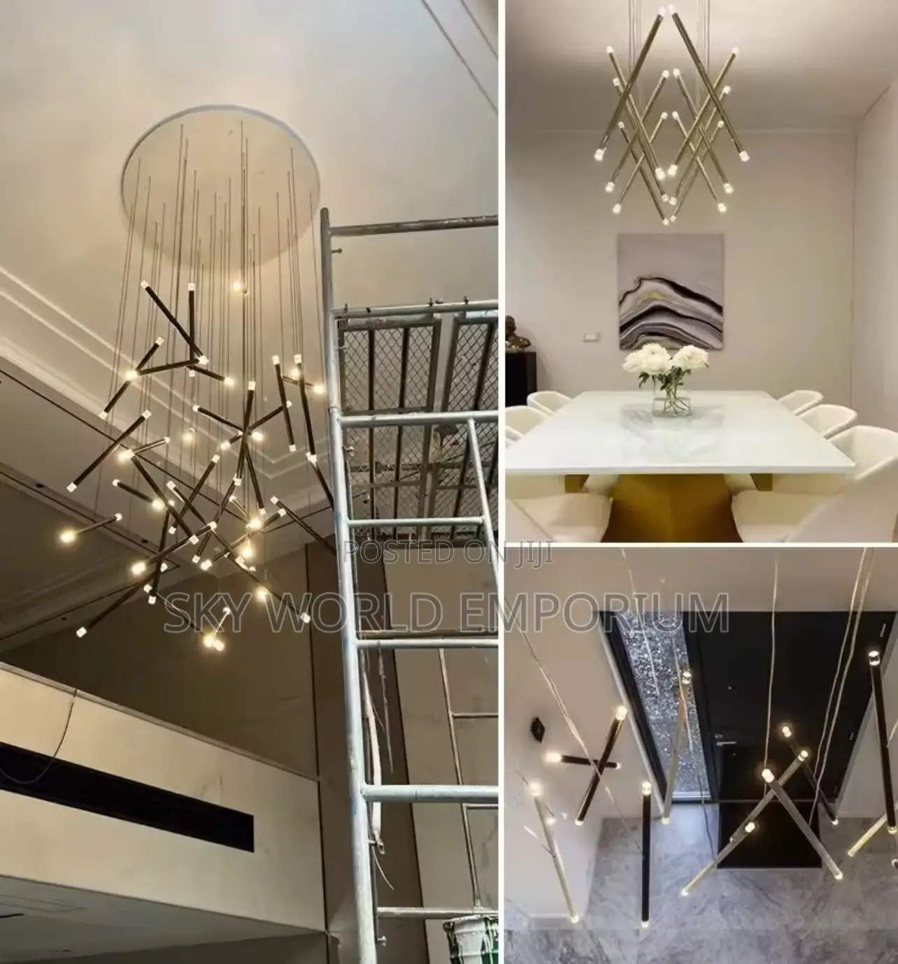 Modern Minimalist Staircase Chandelier Duplex Apartment