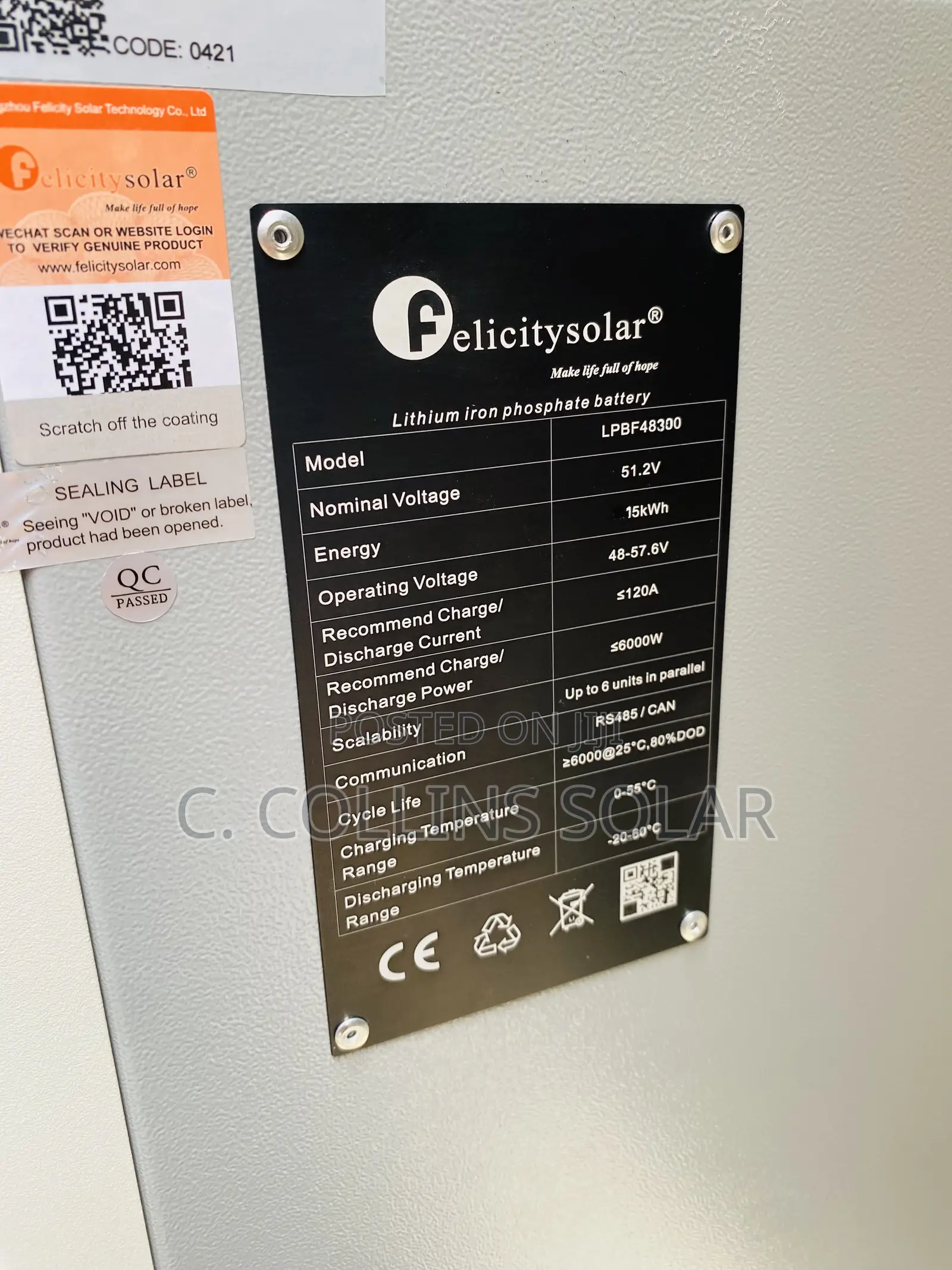 Felicity 15kwh Lithium Battery