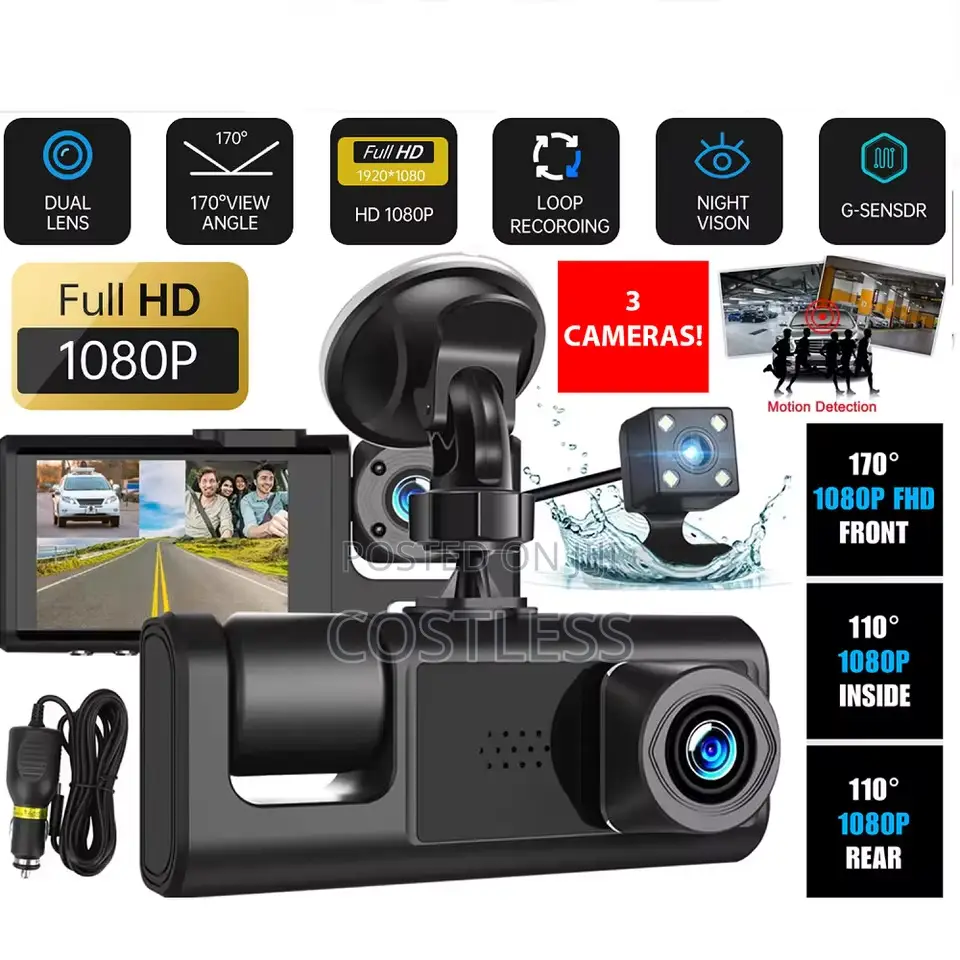 3 Camera Car Monitor With Rear View