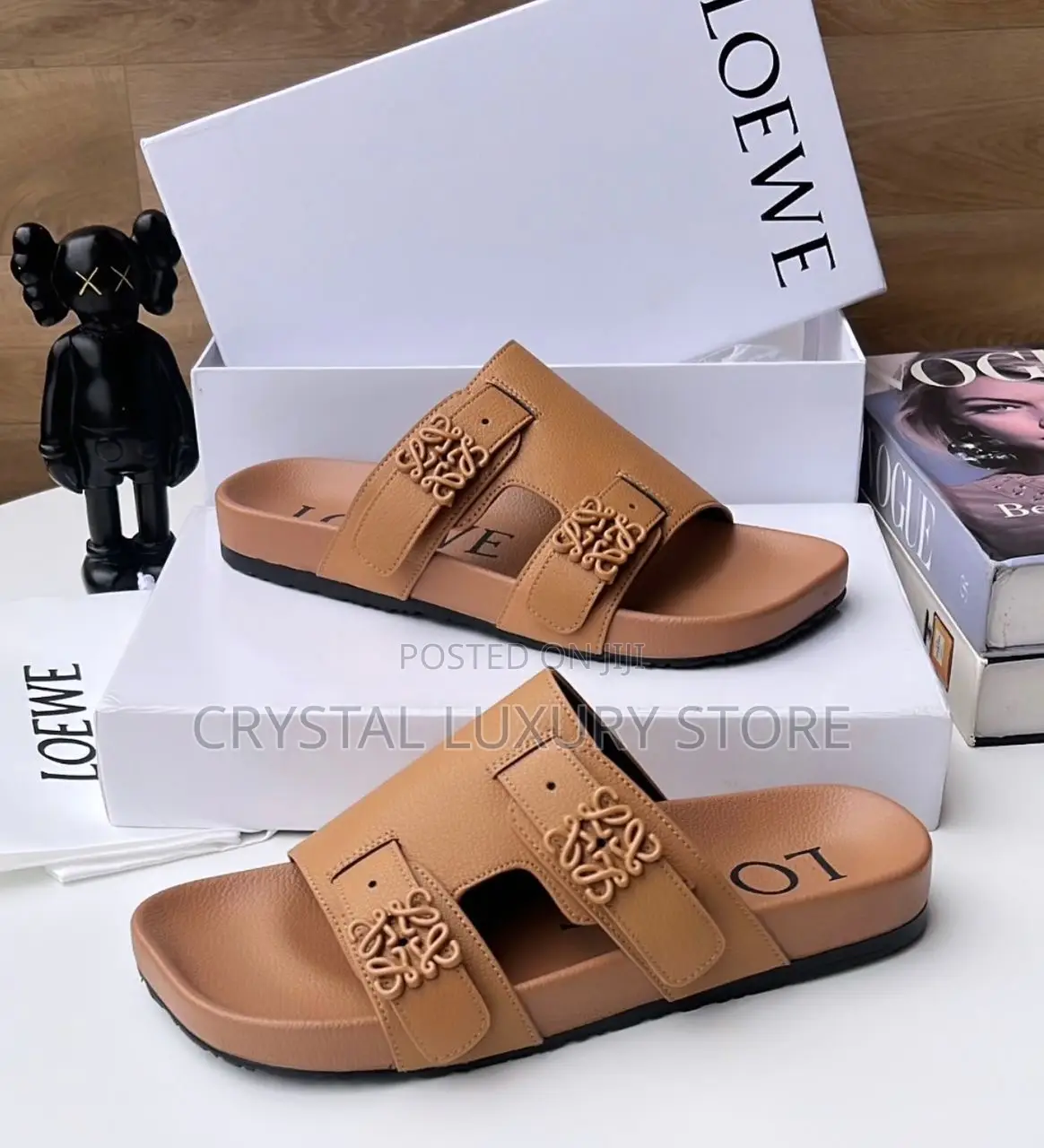 Loewe Quality Luxury Men Genuine Leather Slip-On