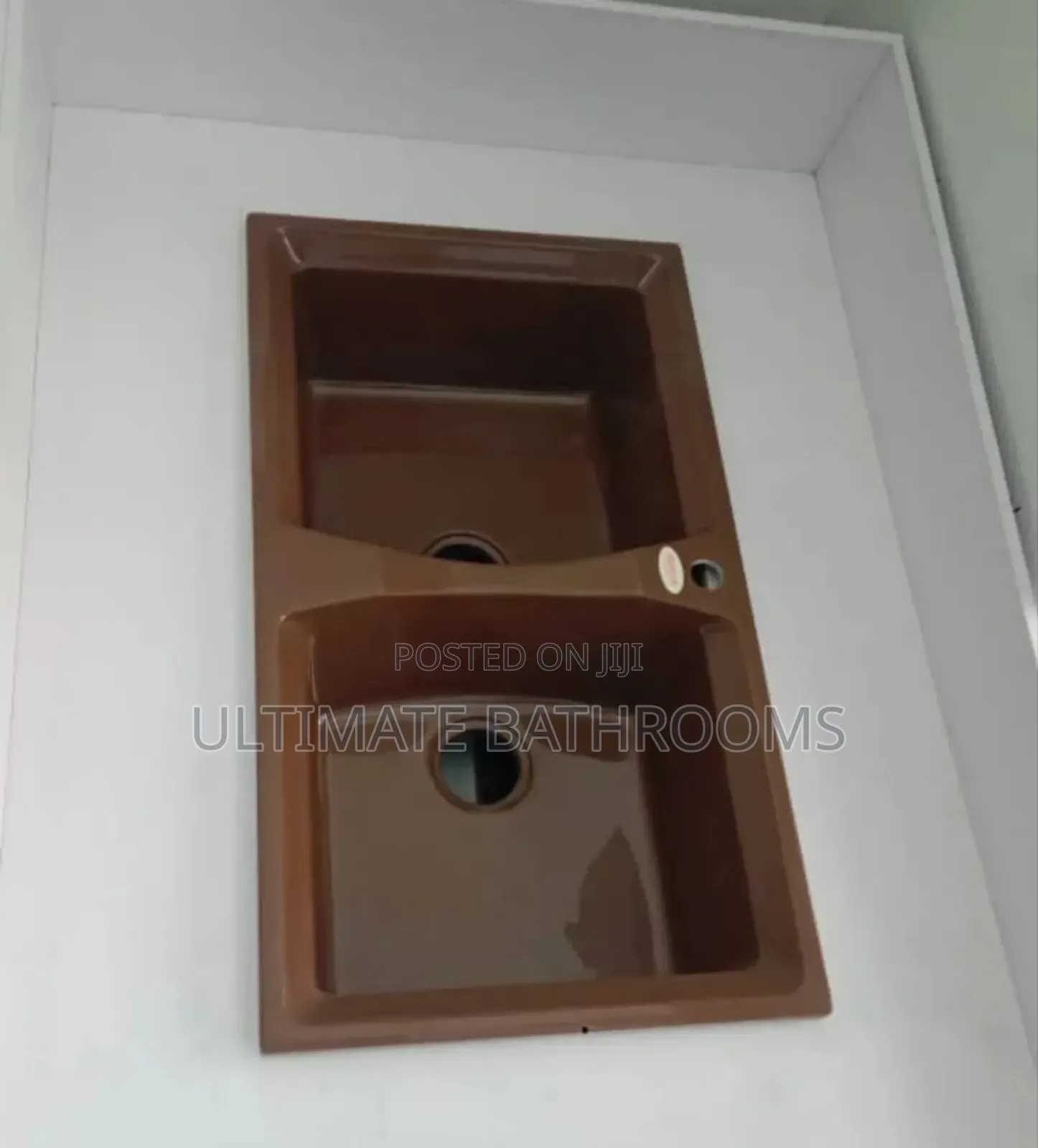 Brownish Acrylic Double Bowl Kitchen Sink