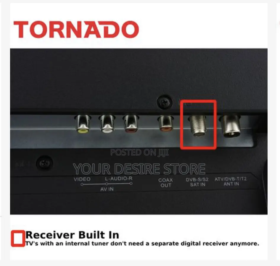 Tornado 32 Inch Hd Led Tv With Built-in Receiver + Warranty