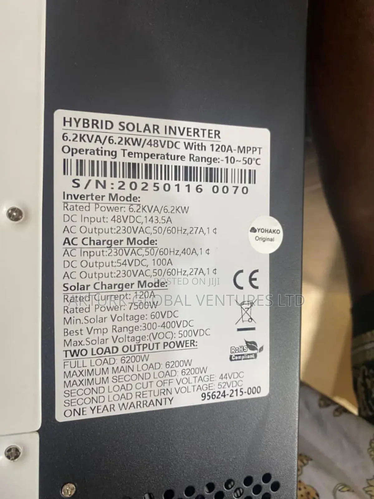 6.2kva Yohako Hybrid Inverter