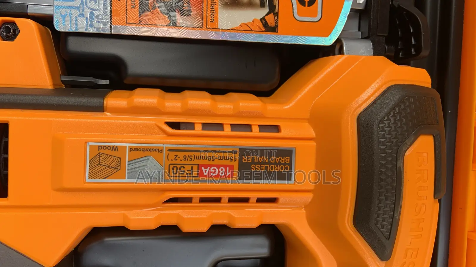 Industrial Cordless Brad Nailer 18ga F50 (15mm-50mm)