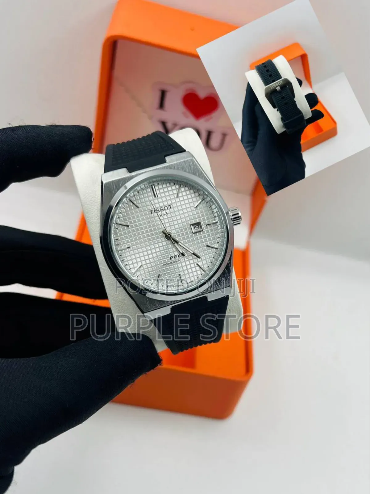 Tissot PRX Powermatic Rubber Strap Wristwatch