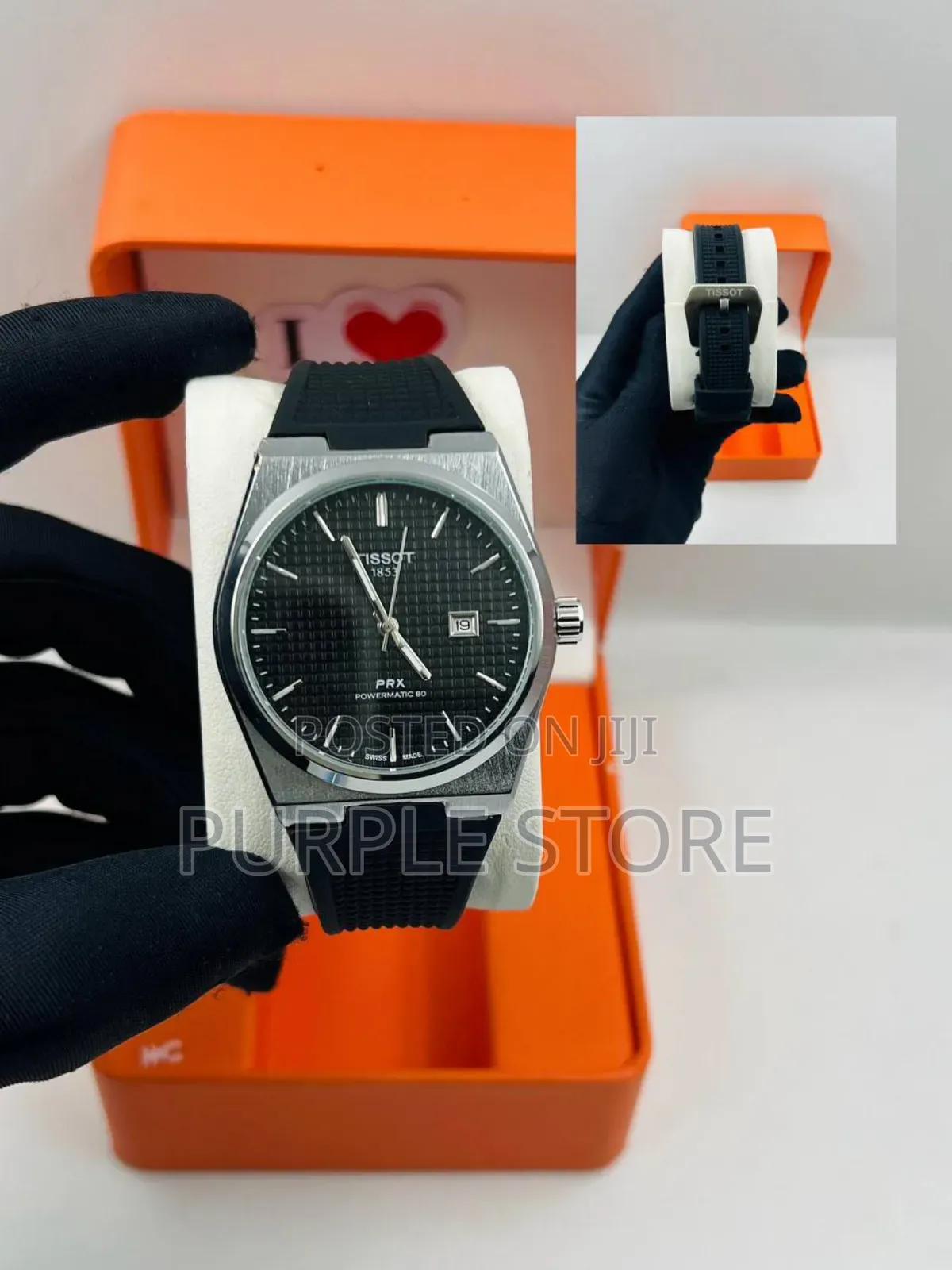 Tissot PRX Powermatic Rubber Strap Wristwatch
