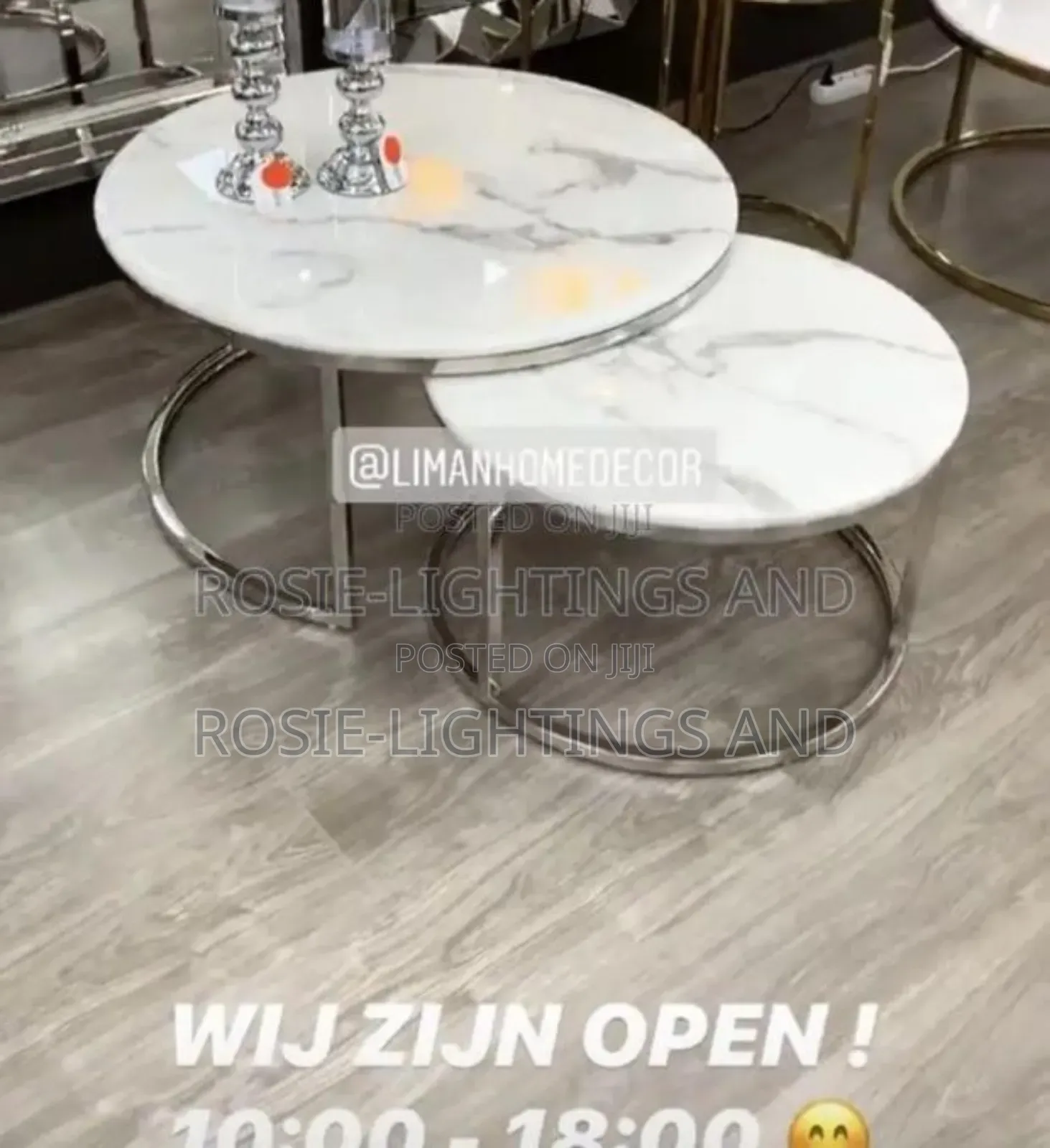 New Modern Living Room 1 Plus 1 Marble Round Table