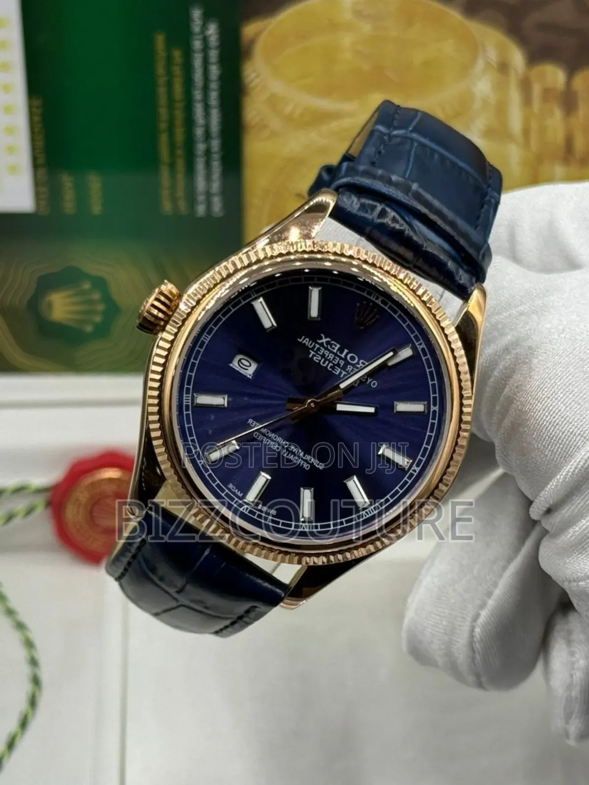 Original Cartier Blue Genuine Leather Strap Watch
