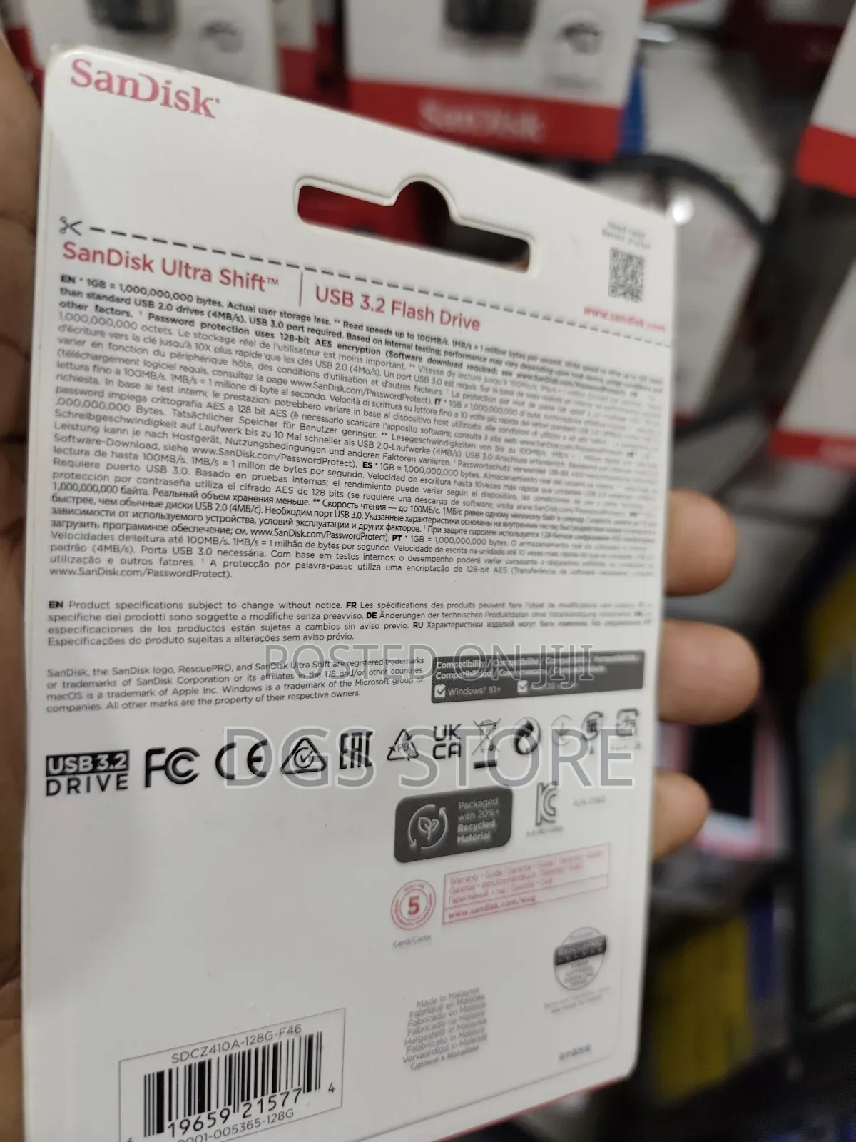 Sandisk Ultra Shift Flash Drive 128gb