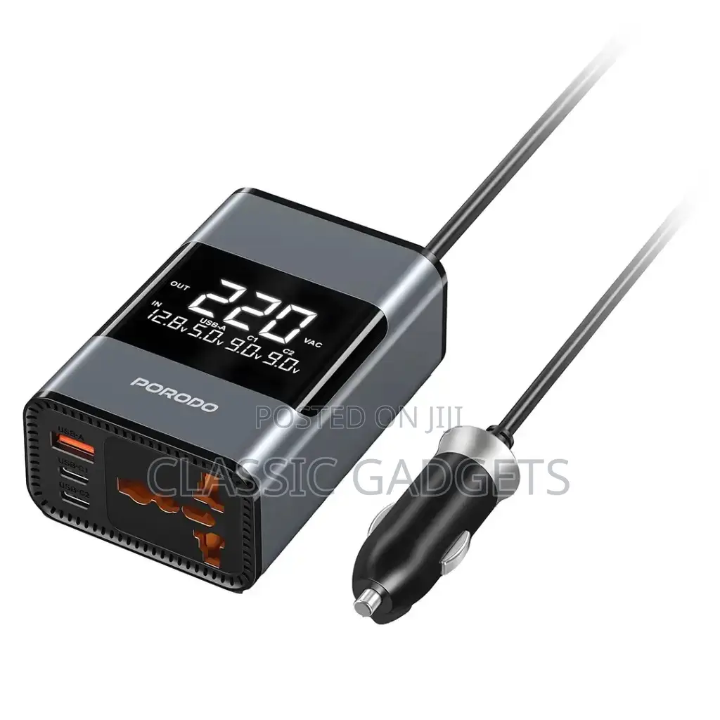 Porodo Fwc067 Universal Ac Car Power Inverter