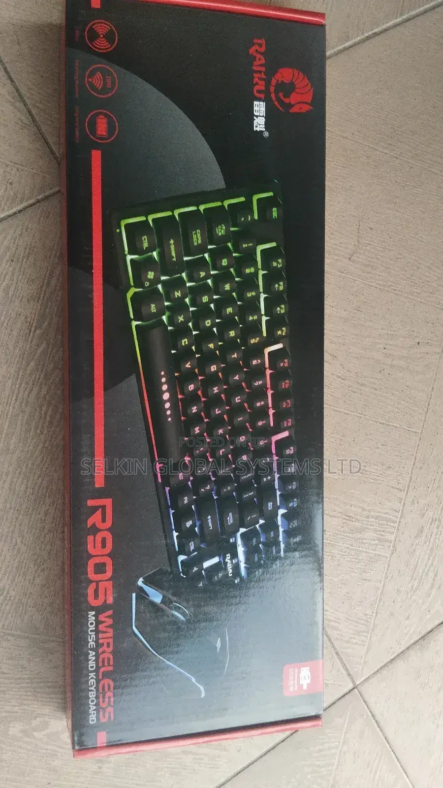 Raiku Rechargable Gaming RGB Wireless Keyboard and Mouse