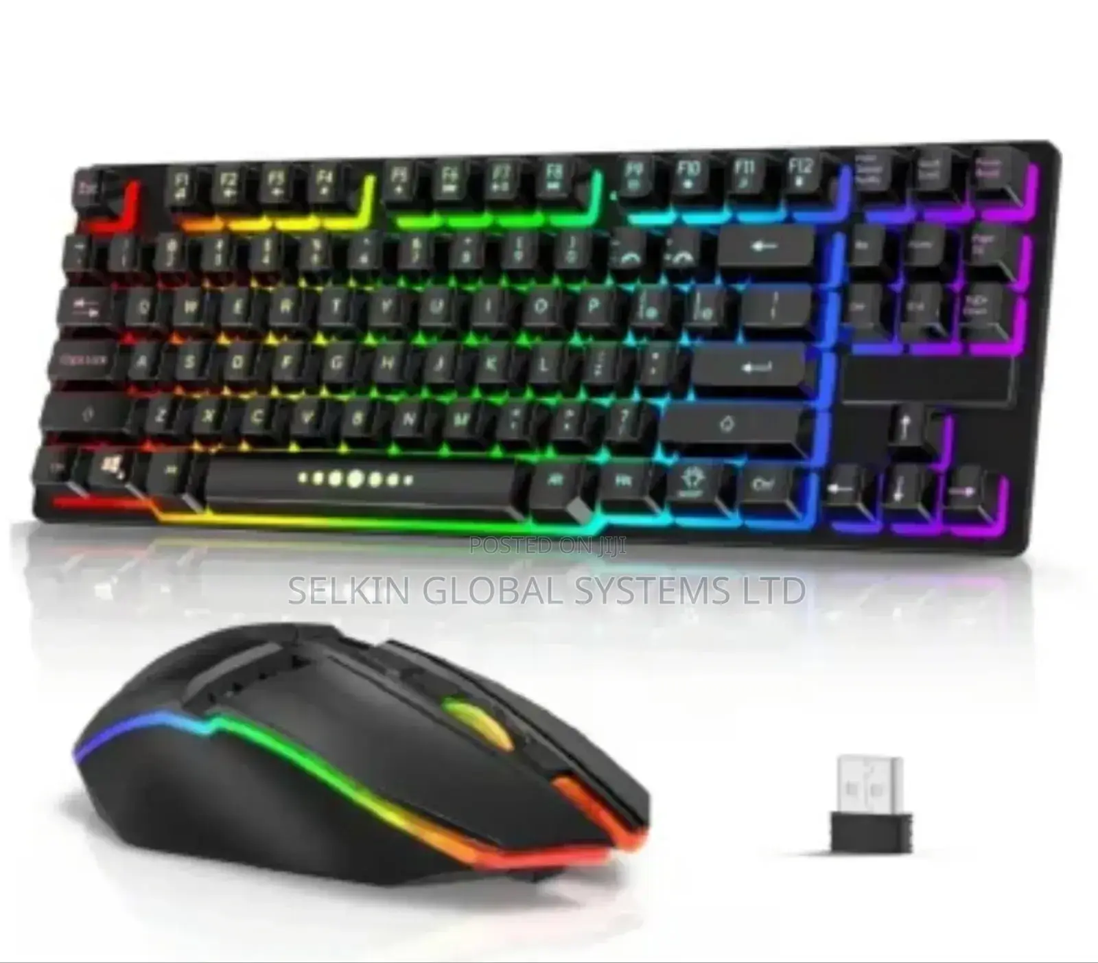 Raiku Rechargable Gaming RGB Wireless Keyboard and Mouse
