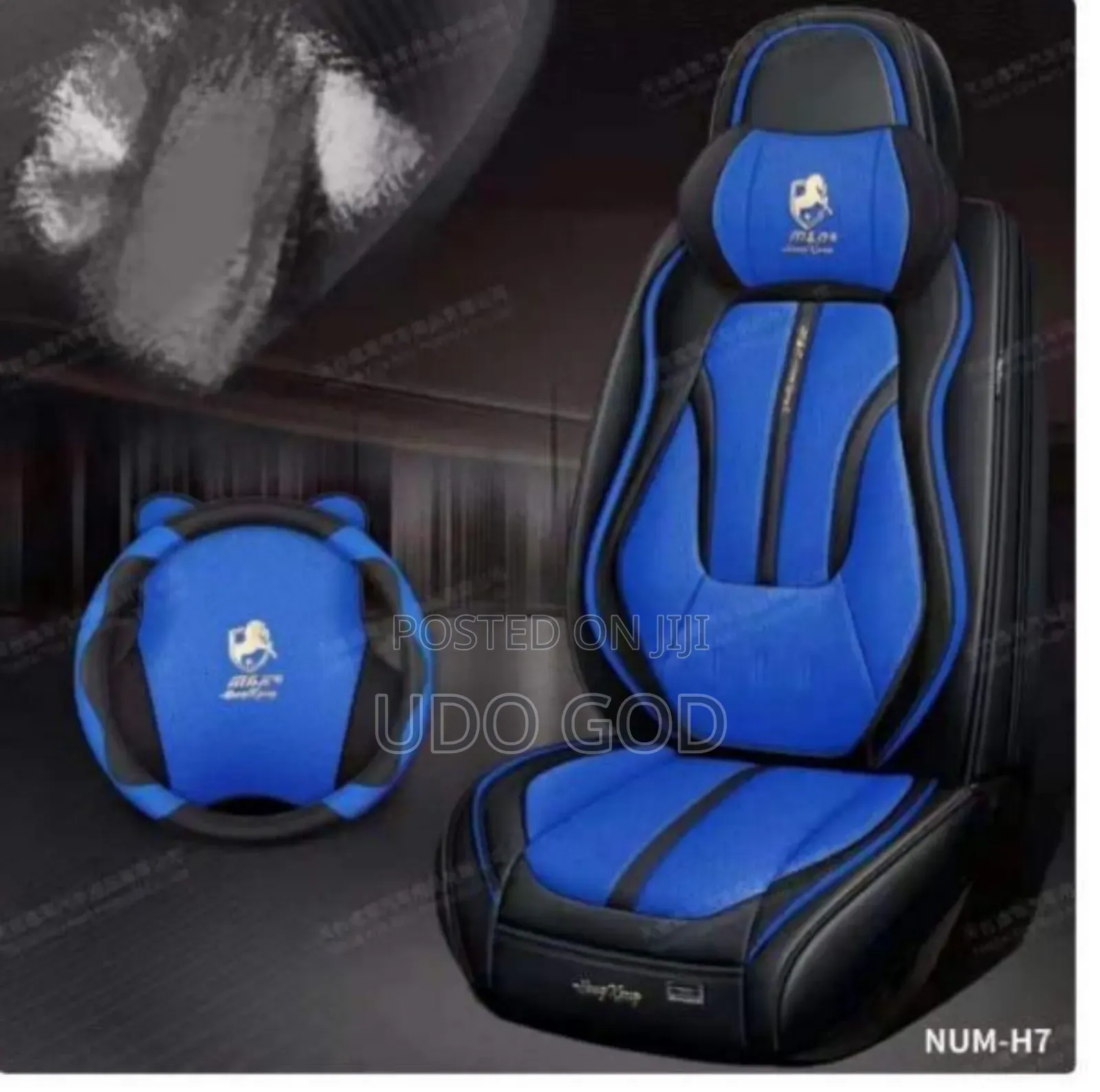 Blue Leather Seat Cover Full Cover