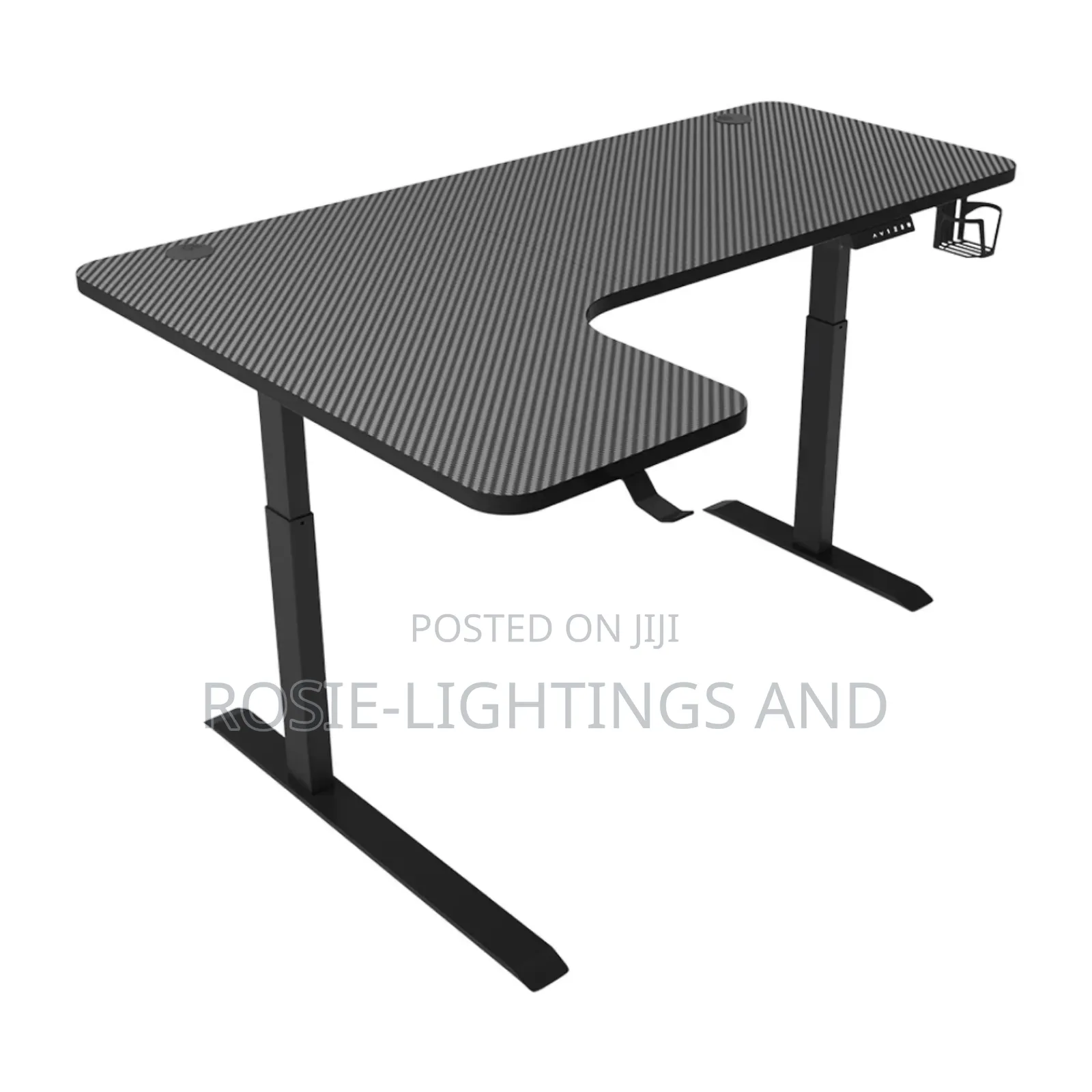 Modern Lshaped Adjustable Electric Desk (140* 60*74)Black