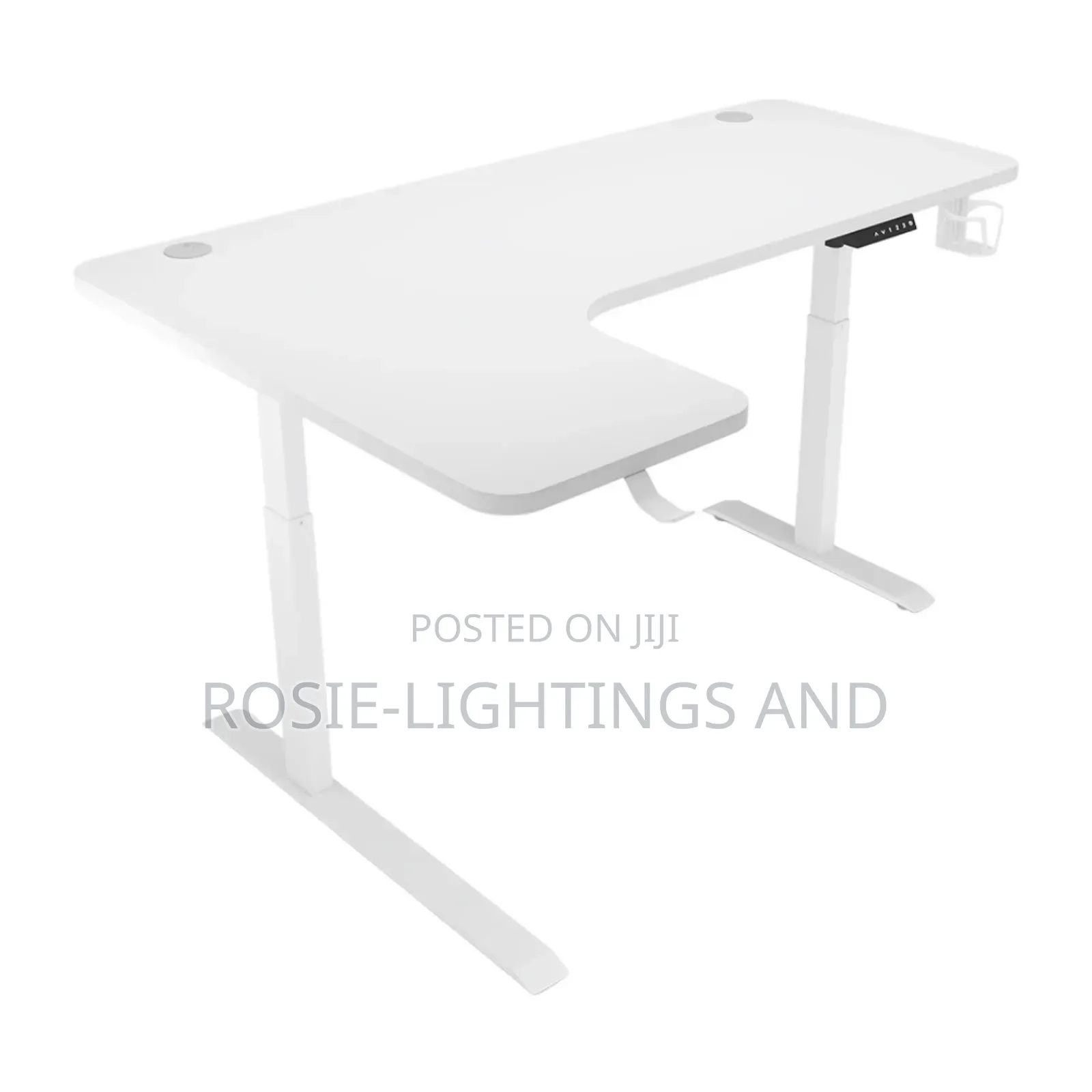 New Modern Lshaped Adjustable Electric Desk(White)
