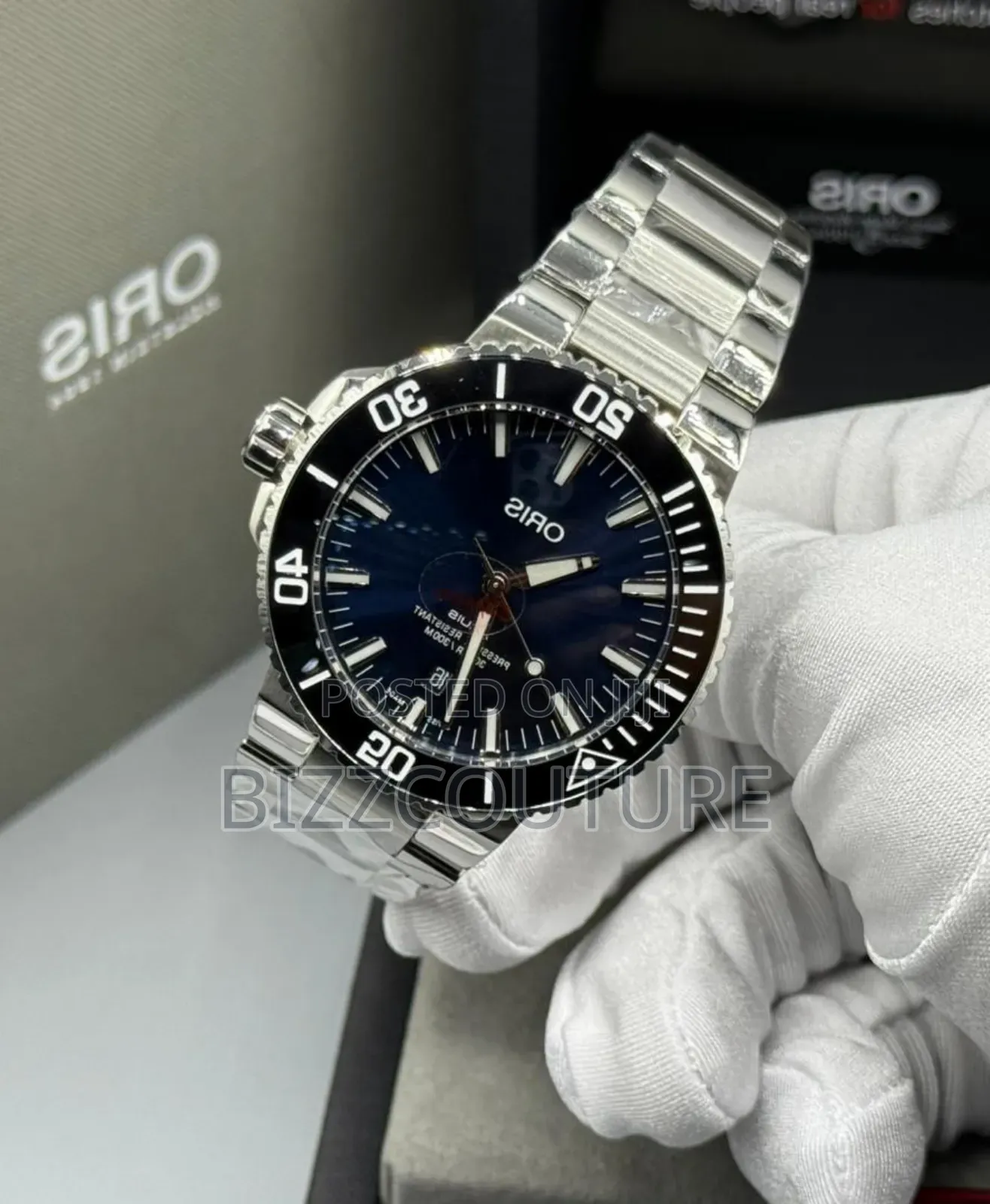 Original Oris Silver Stainless Steel Bracelet Watch in Store