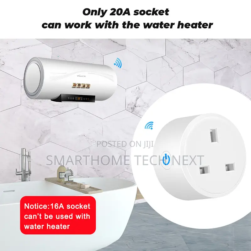 20a Tuya Smart Wifi Plug Uk (Alexa, Google, Energy Meter)