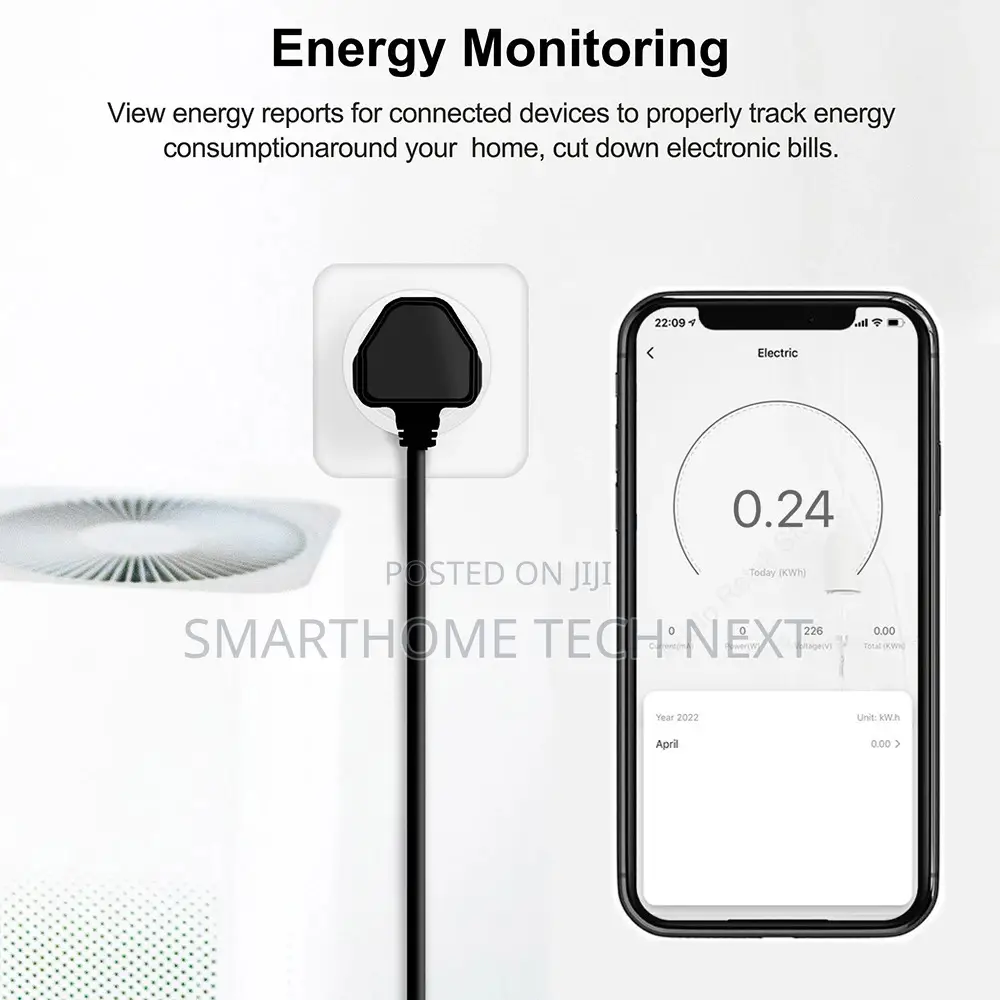 20a Tuya Smart Wifi Plug Uk (Alexa, Google, Energy Meter)