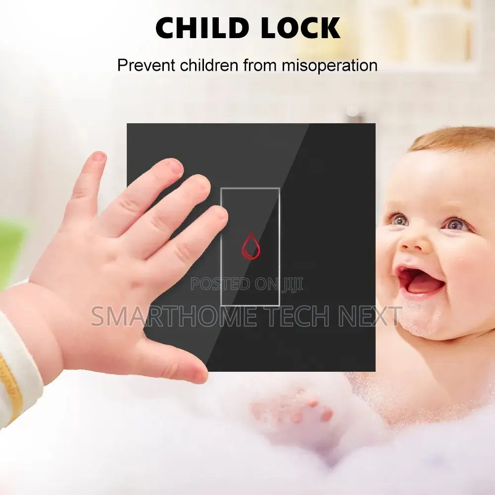 20a Smart Ac/Water Heater Wifi Switch Black, Energy Monitor