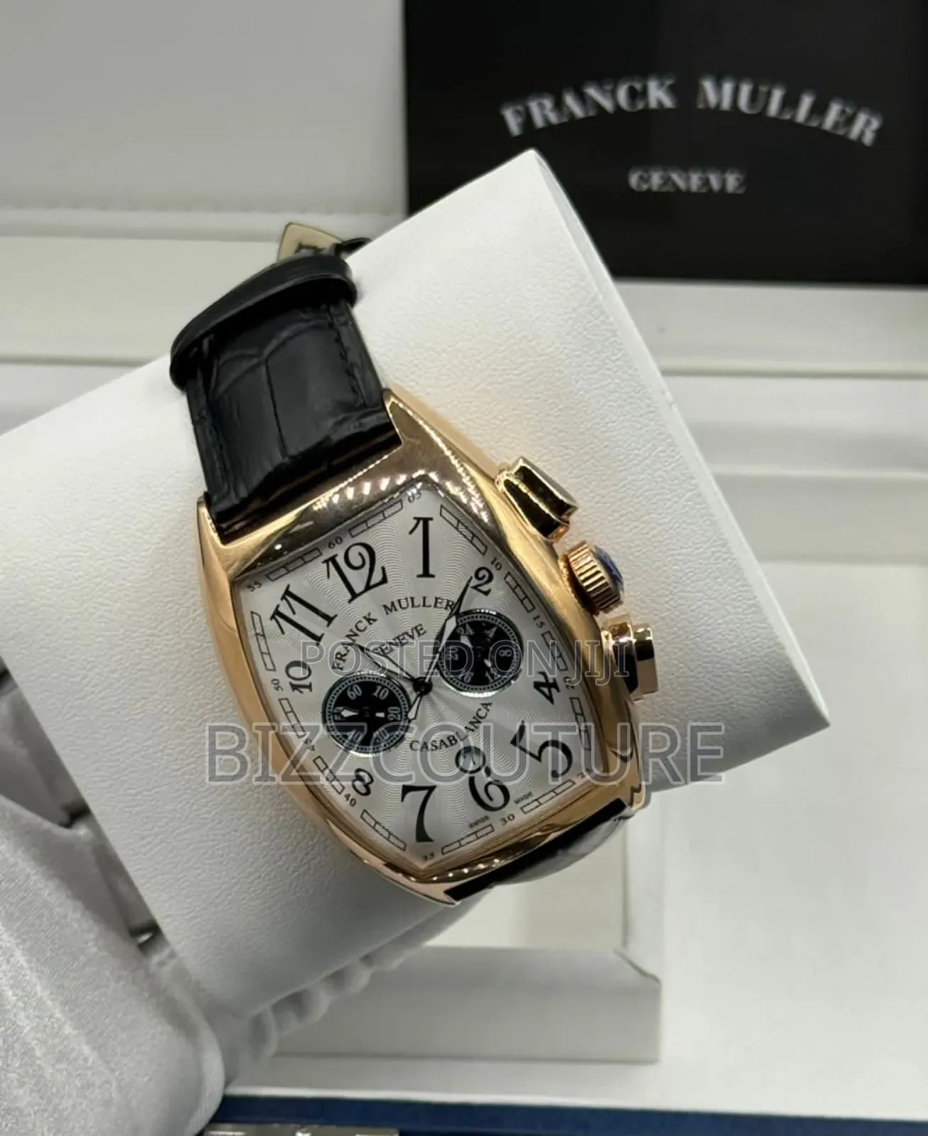 Original Franck Muller Black Genuine Leather Strap Watch