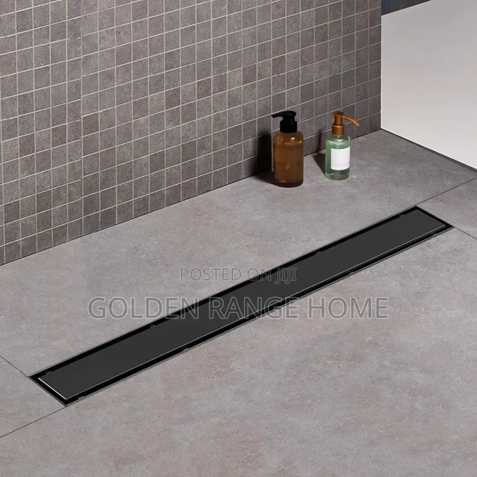 Matt Black Tiles Insert Liner Shower Floor Drain