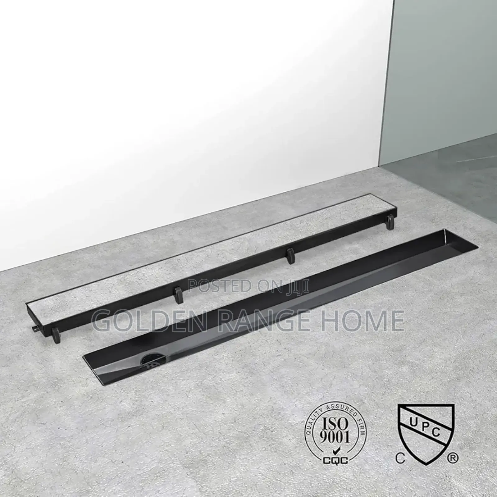 Matt Black Tiles Insert Liner Shower Floor Drain