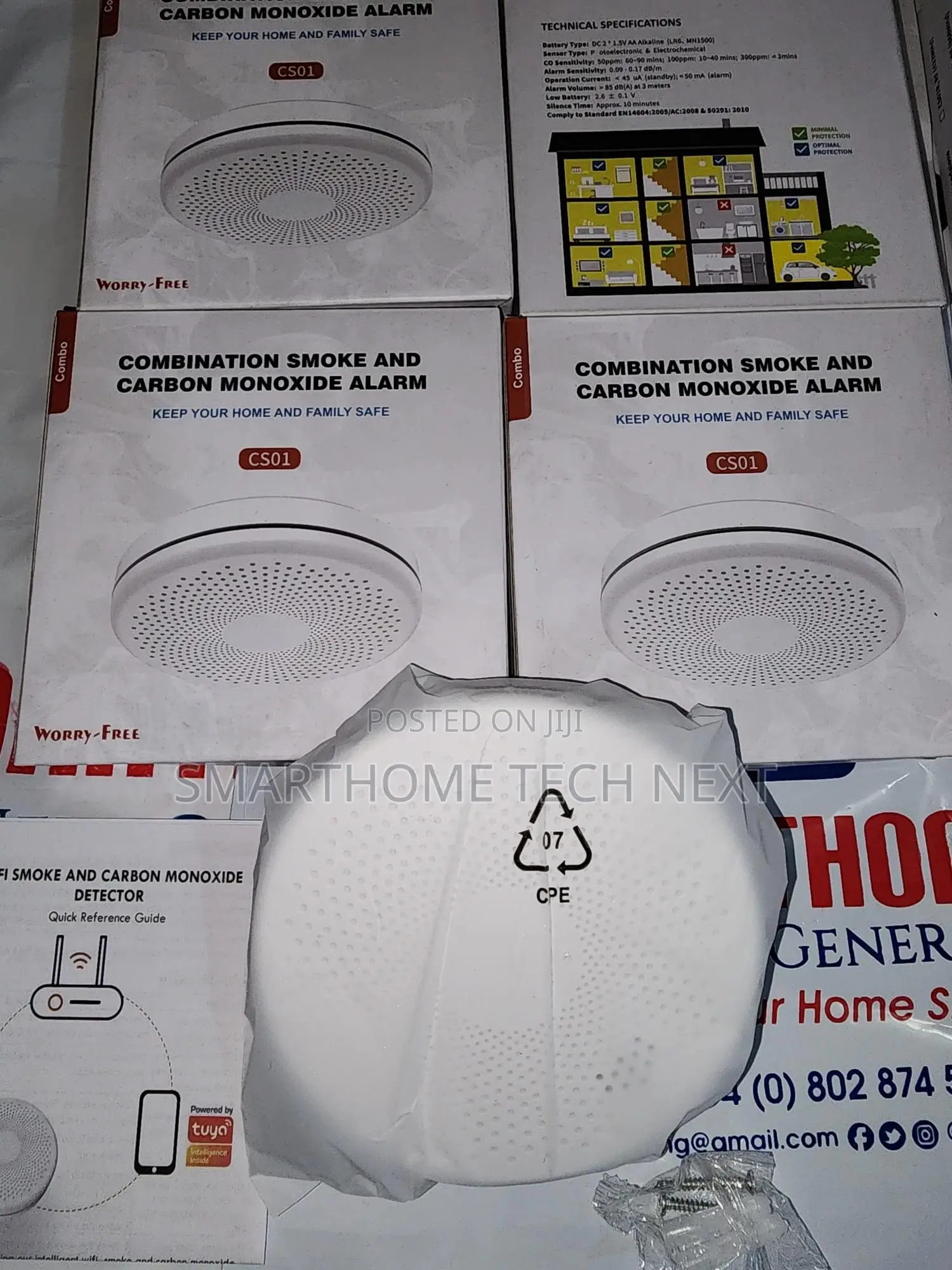 Smart Wifi Co Smoke Detector – Tuya App Compatible