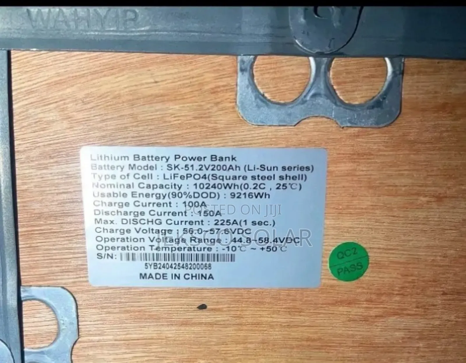 Sako 10.2kw, 51.2v Sako Lithium Battery.