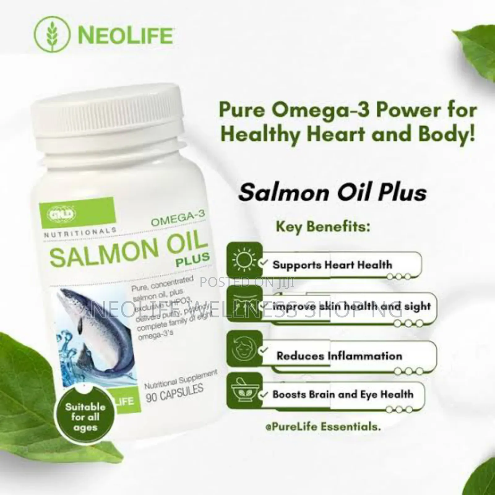 Omega 3 Fatty Acids Salmon Oil - Joint Flexibility Heart Support