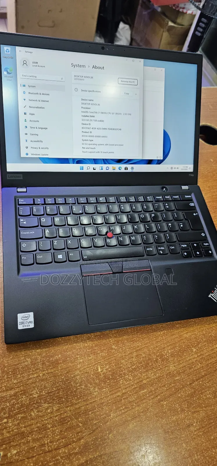 Laptop Lenovo Thinkpad T14s Gen 1 32GB Intel Core I7 SSD 256GB