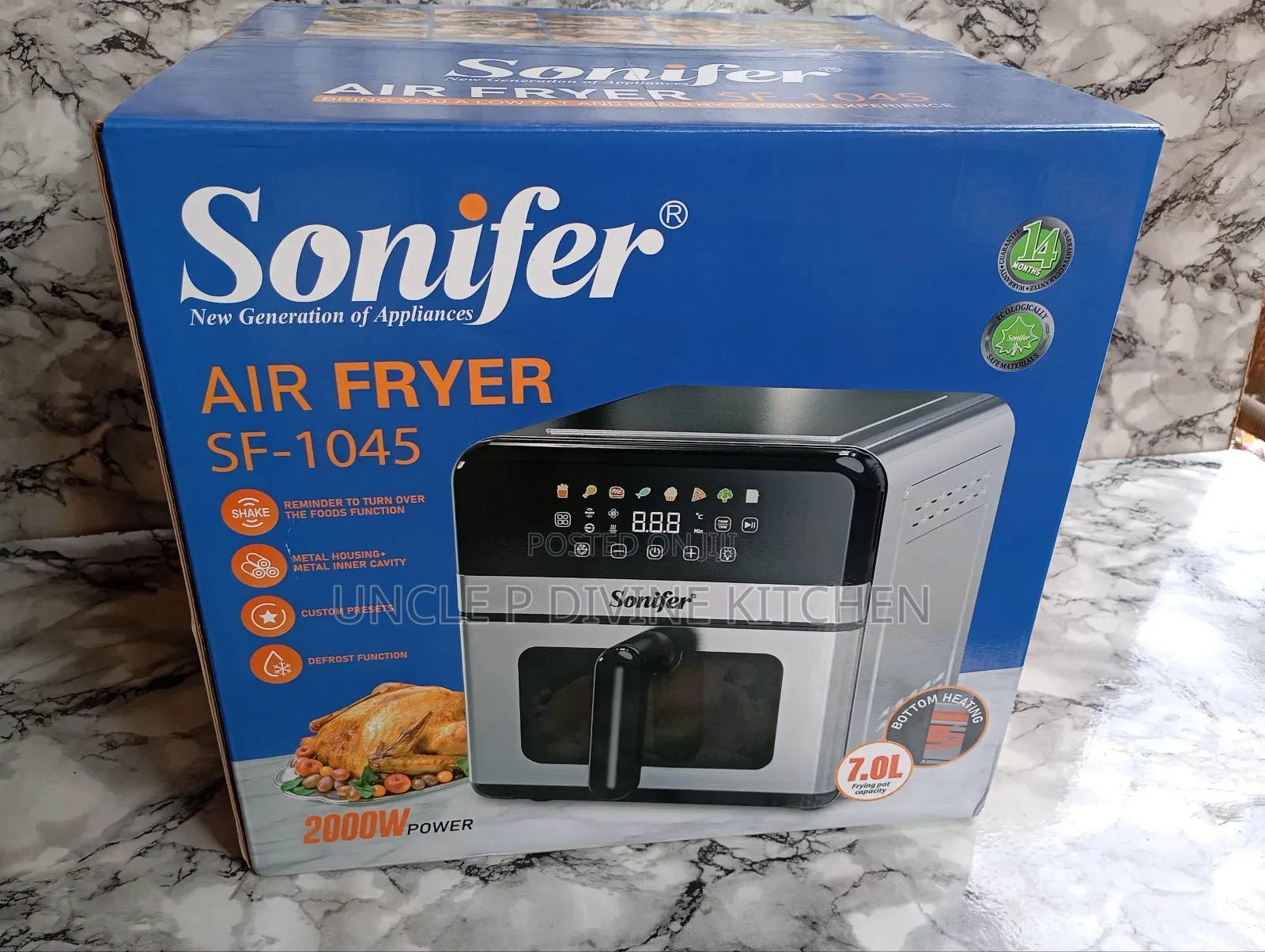 Sonifer 7l Digital Air Fryer With Metal Housing 2000w