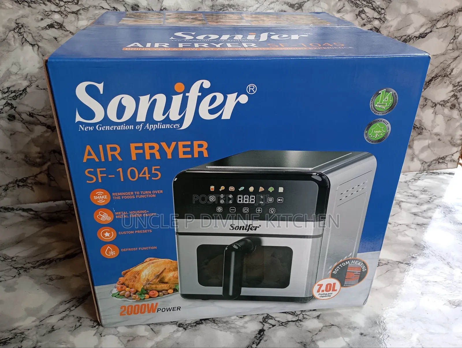 Sonifer 7l Digital Air Fryer With Metal Housing 2000w