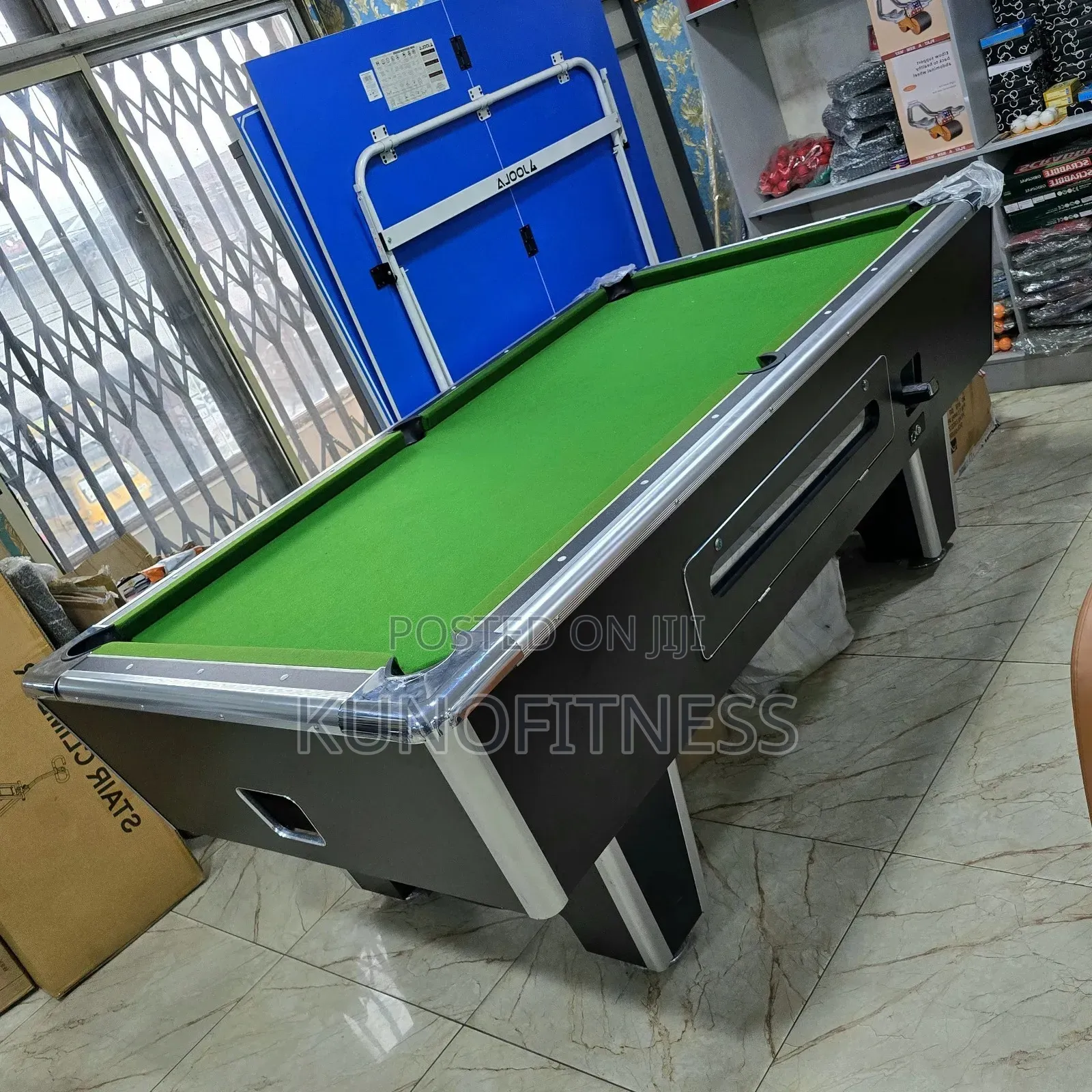 British 8ft Marble Coin-operated Billiard, Snooker Table