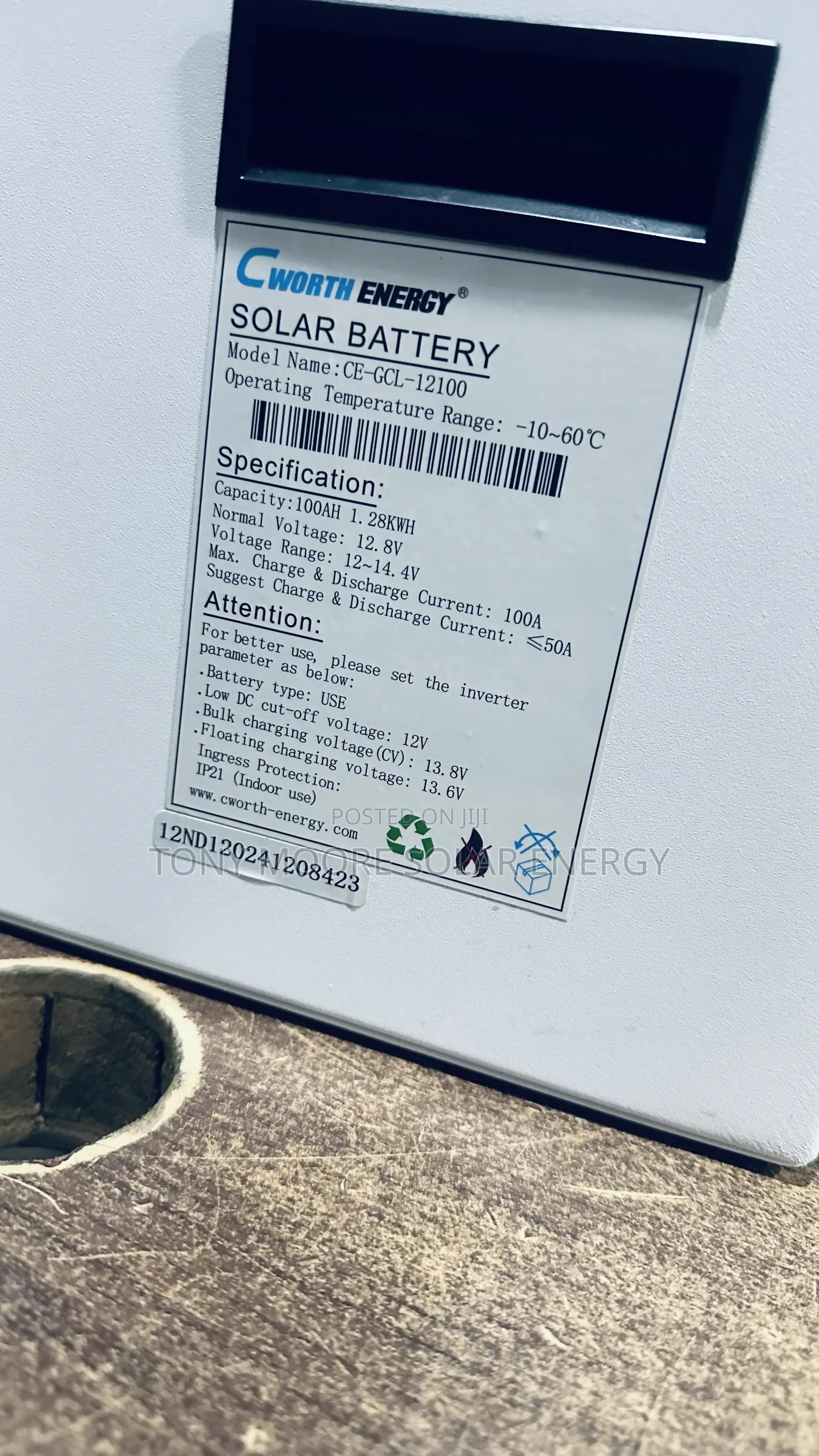 1.28kwh 12v Cworth Lithium Battery