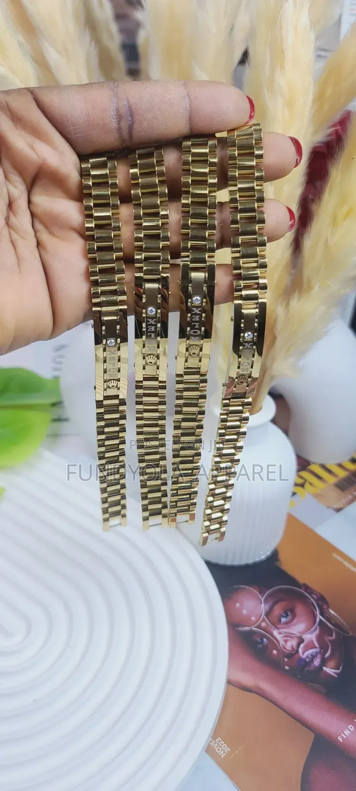 Titanium Gold Hand Chain Bracelet