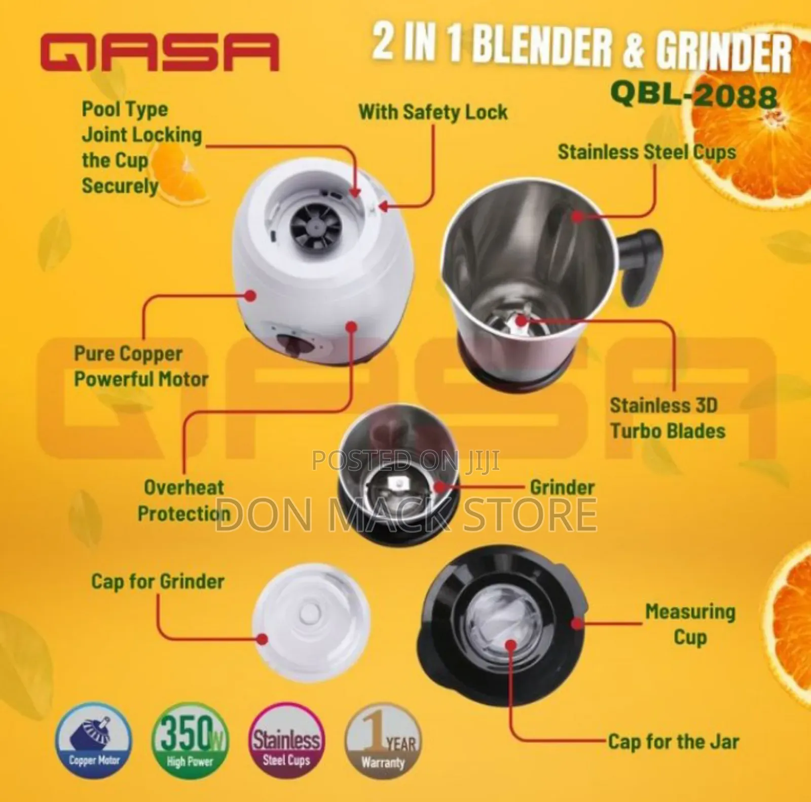 Qasa 2 Litters Blender and Grindr